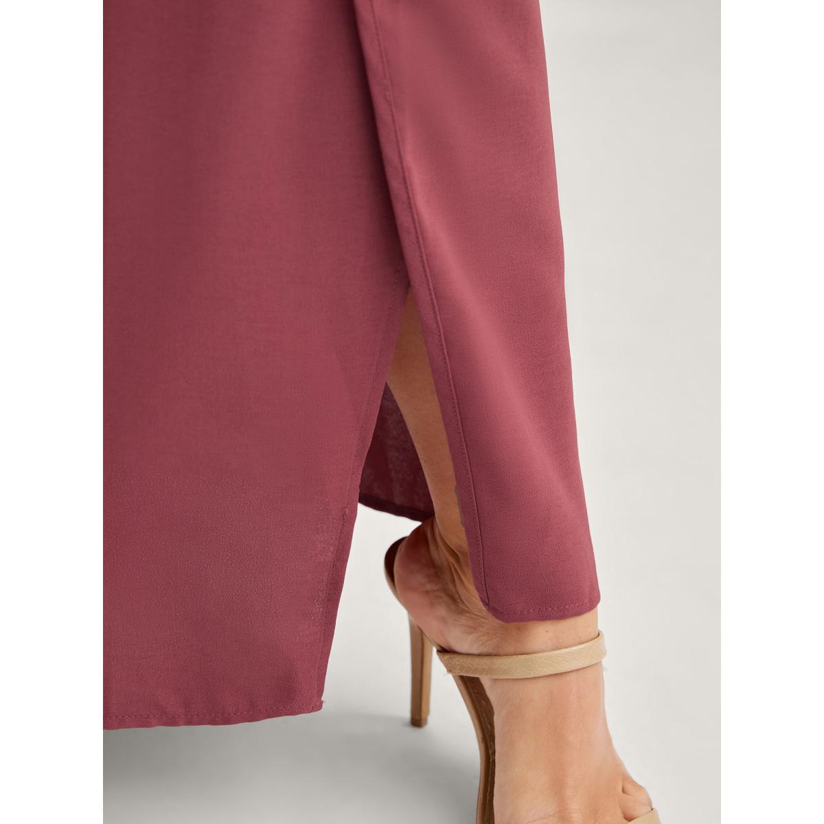 Plus Size Belted Front Overlap Wide-Leg Pants Women Beanpastepowder Timeless Loose Mid Rise Elegant Pants BloomChic 30/6X Product Image