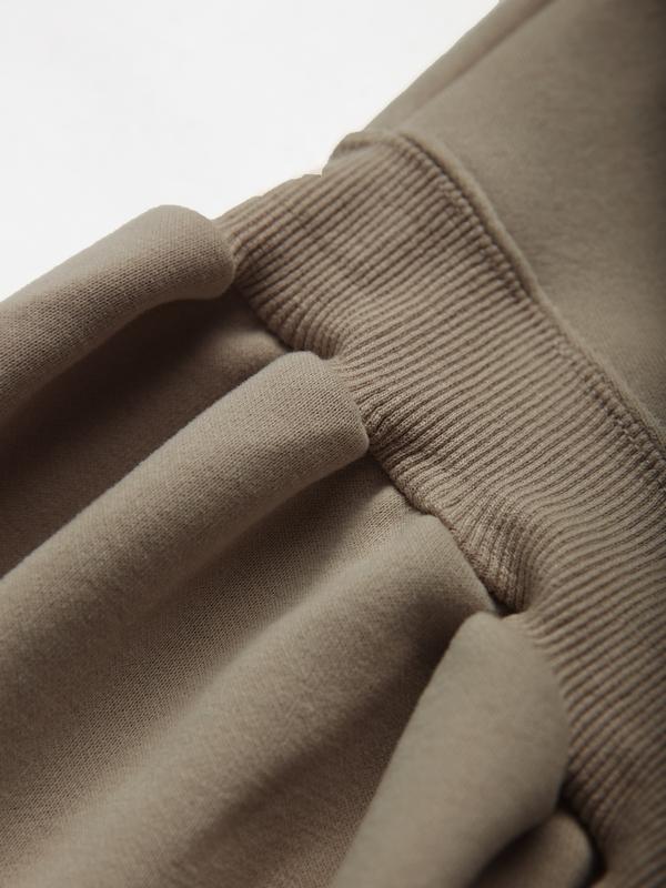 Solid Color Label Embellished Oversized Hoodie Product Image