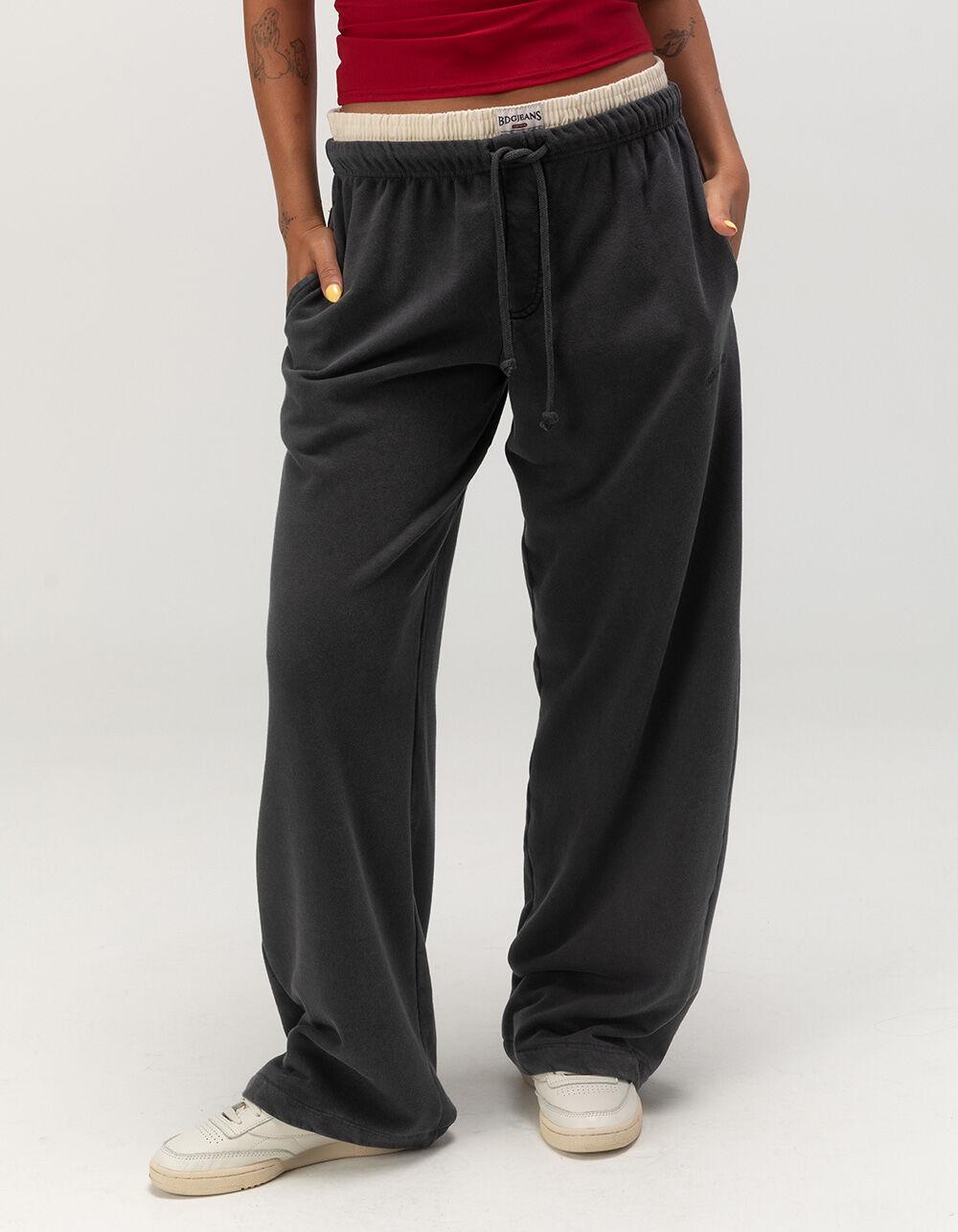 BDG Urban Outfitters Boxer Wide Leg Womens Joggers - WASHED BLACK Product Image