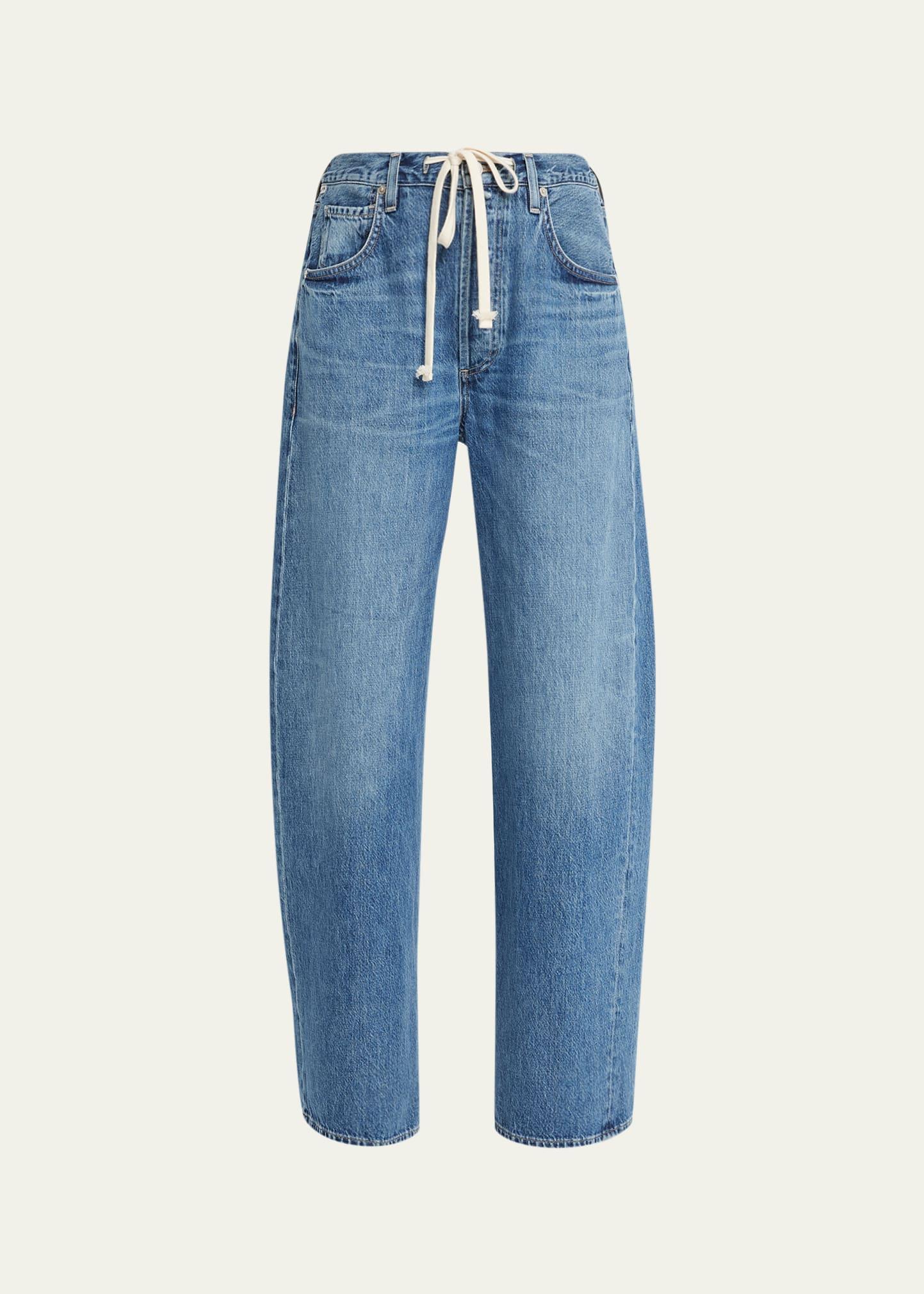 Womens Brynn Drawstring Wide-Leg Jeans Product Image