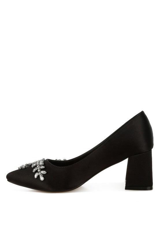 Abatina Satin Diamante Embellished Pumps Product Image
