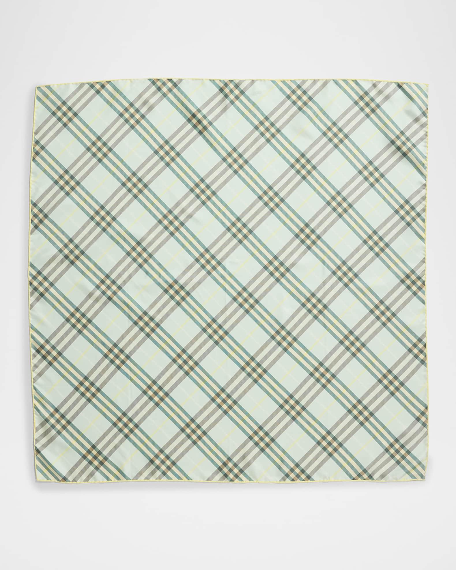 Check-Print Silk Scarf  Product Image