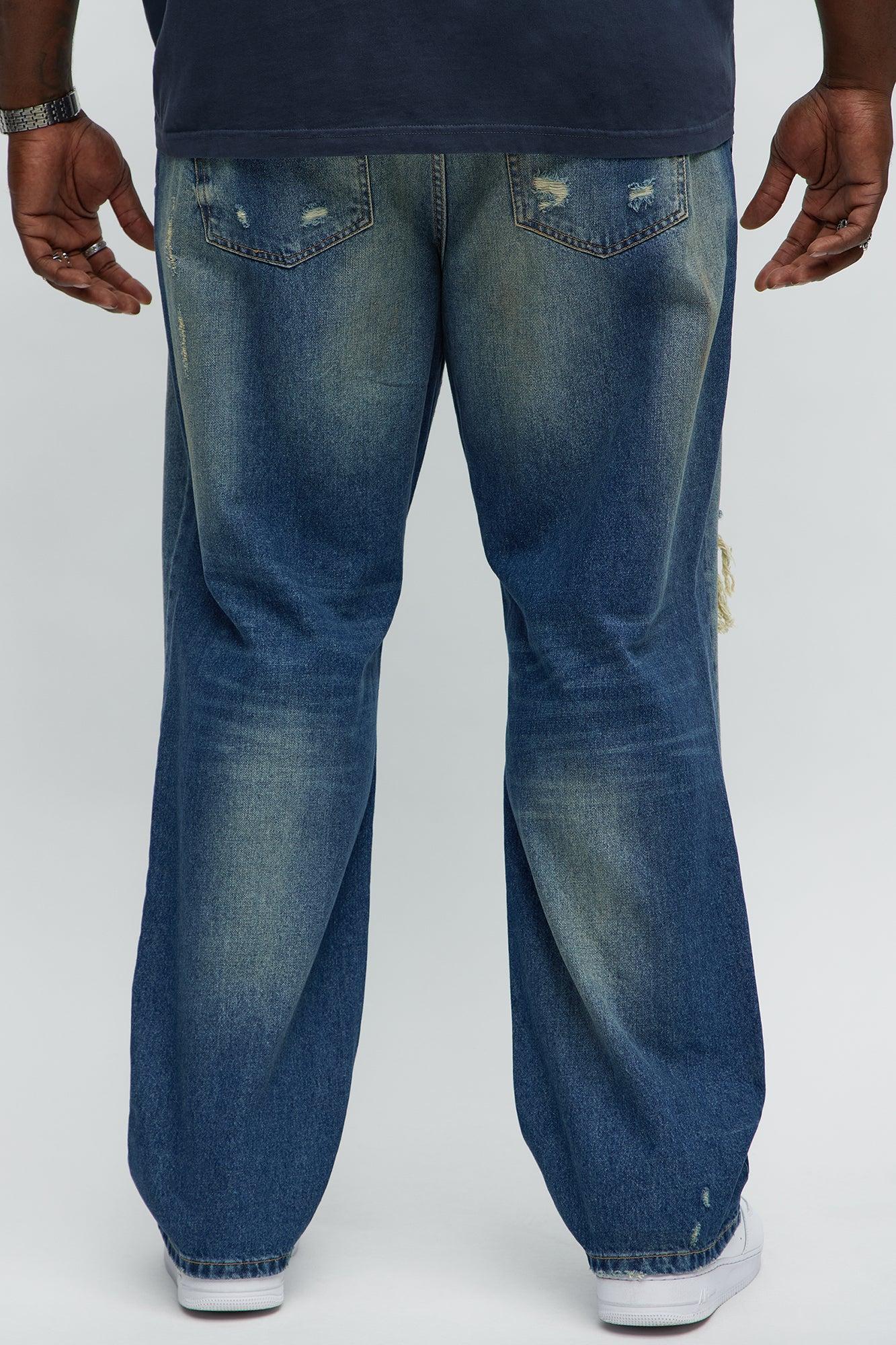 Subversive Distressed Slim Jeans - Medium Blue Wash Male Product Image