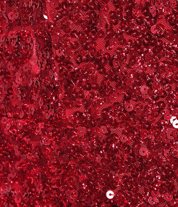 B. Darlin Strapless Sweetheart Neck Faux Wrap Sequin Dress Product Image