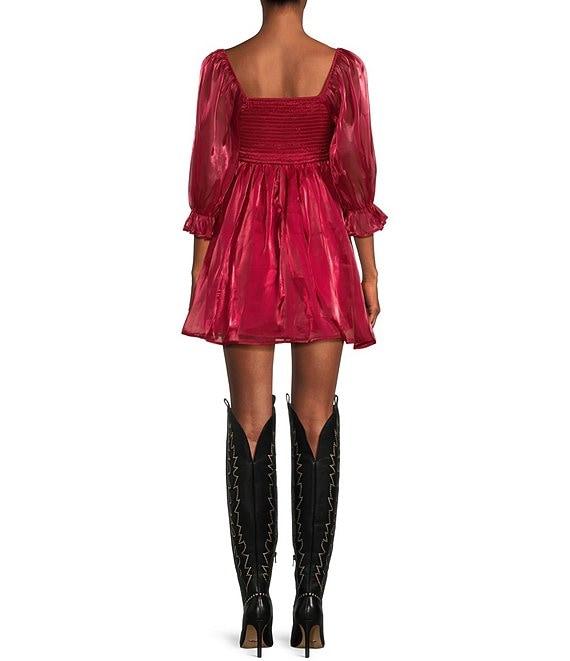 Allison & Kelly 1/2 Sleeve Organza Fit & Flare Dress Product Image