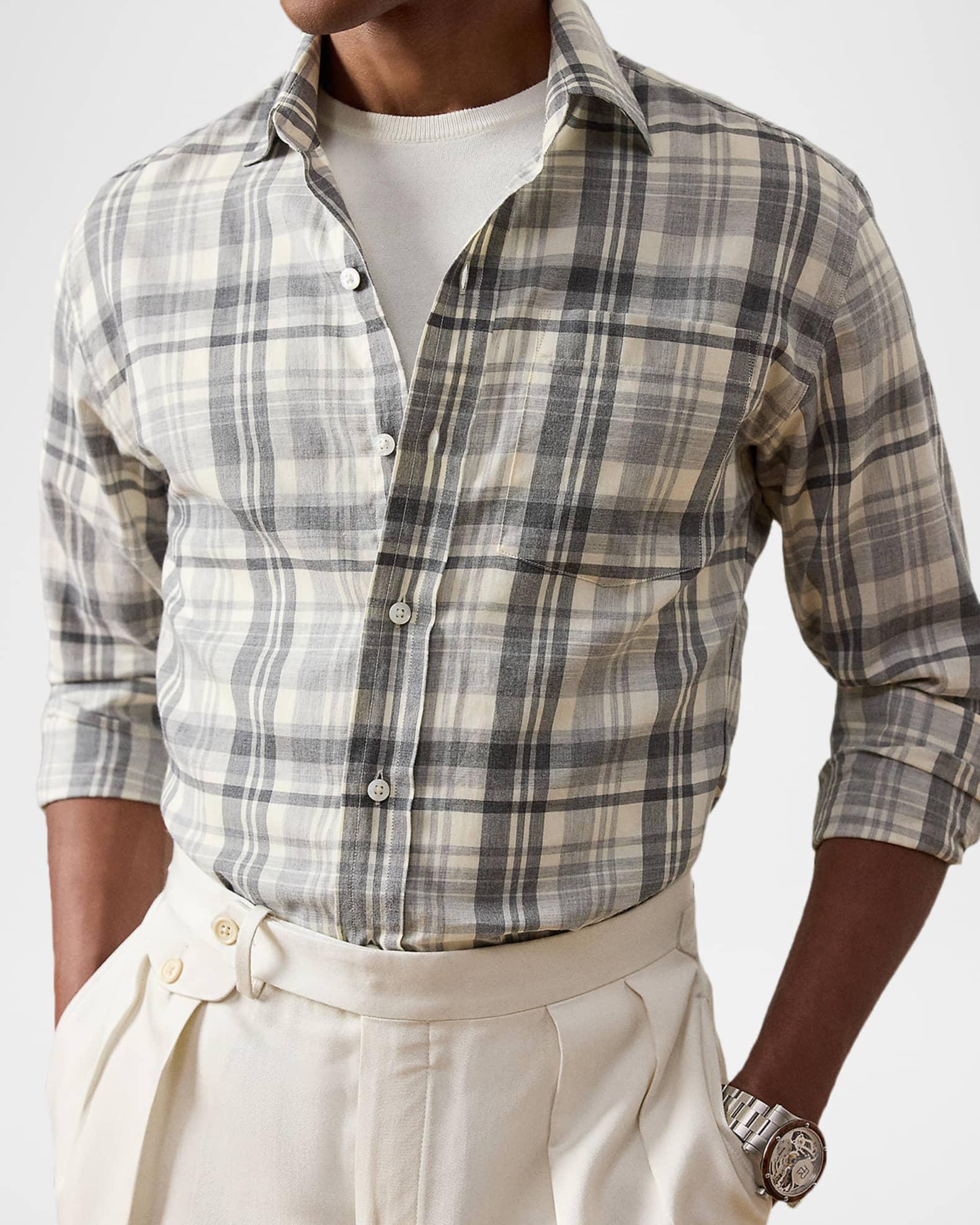 Men's Plaid Twill Pocket Button-Down Shirt Product Image