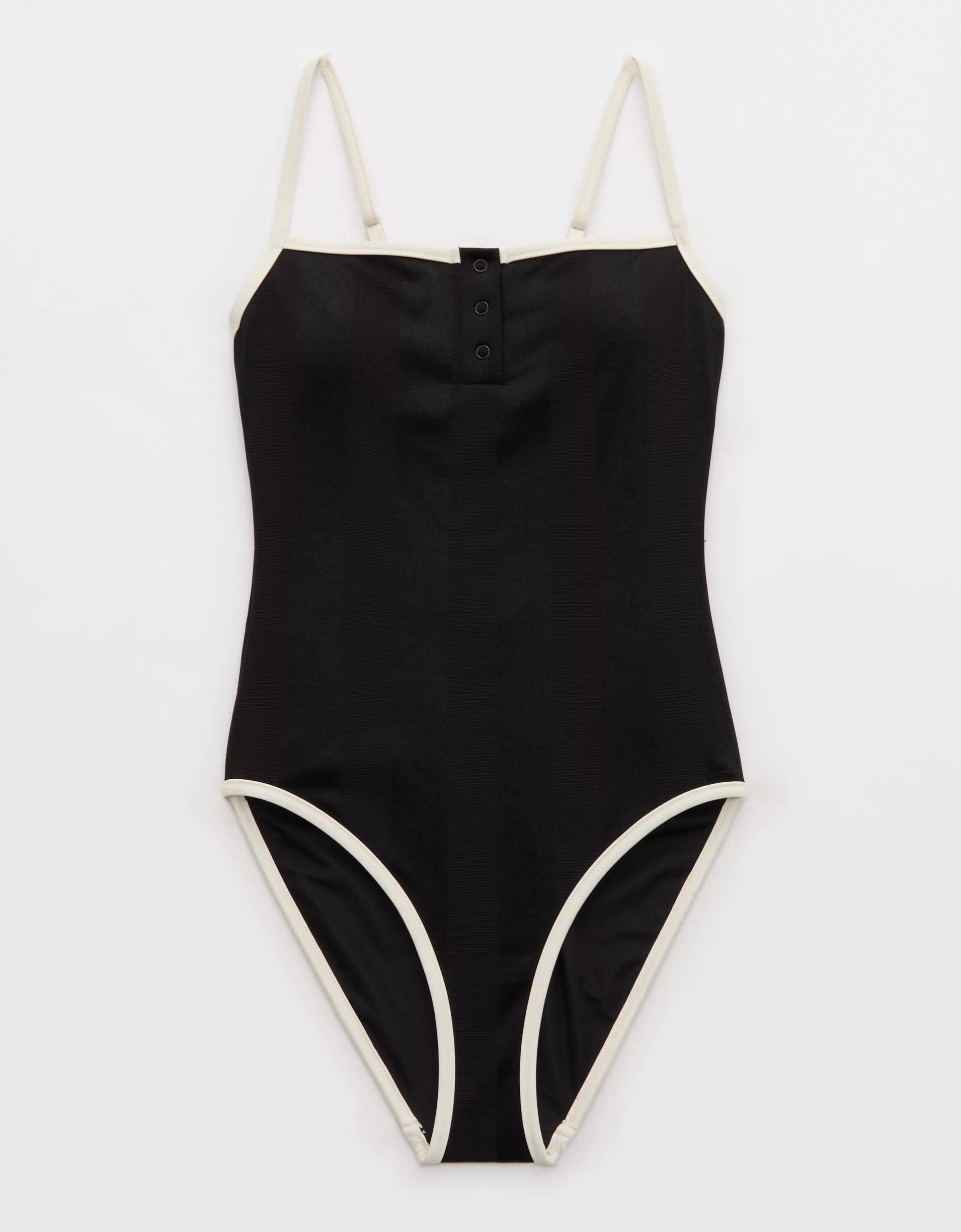 Aerie Shine Henley One Piece Swimsuit Product Image