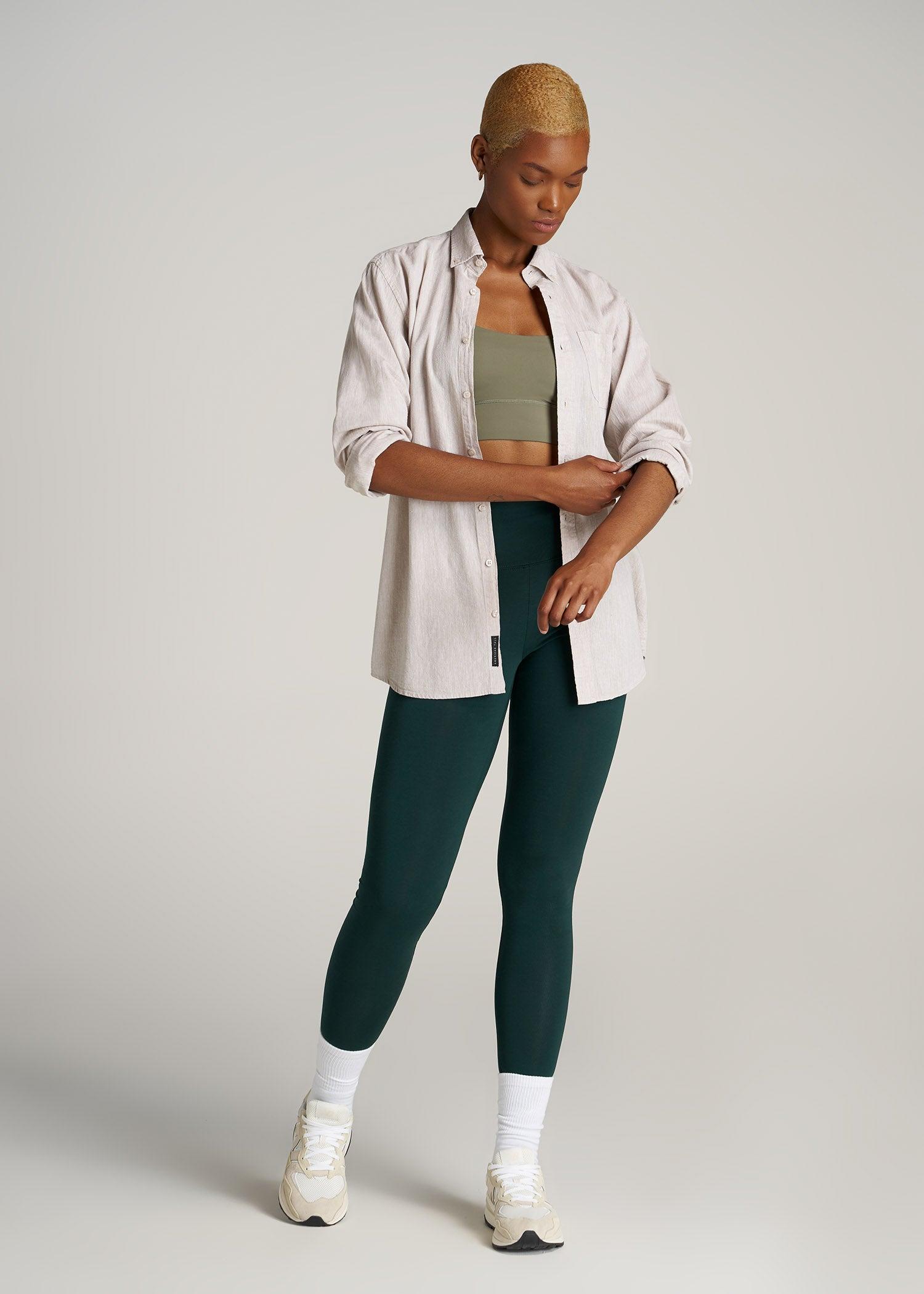 Cotton Leggings for Tall Women in Emerald Female Product Image