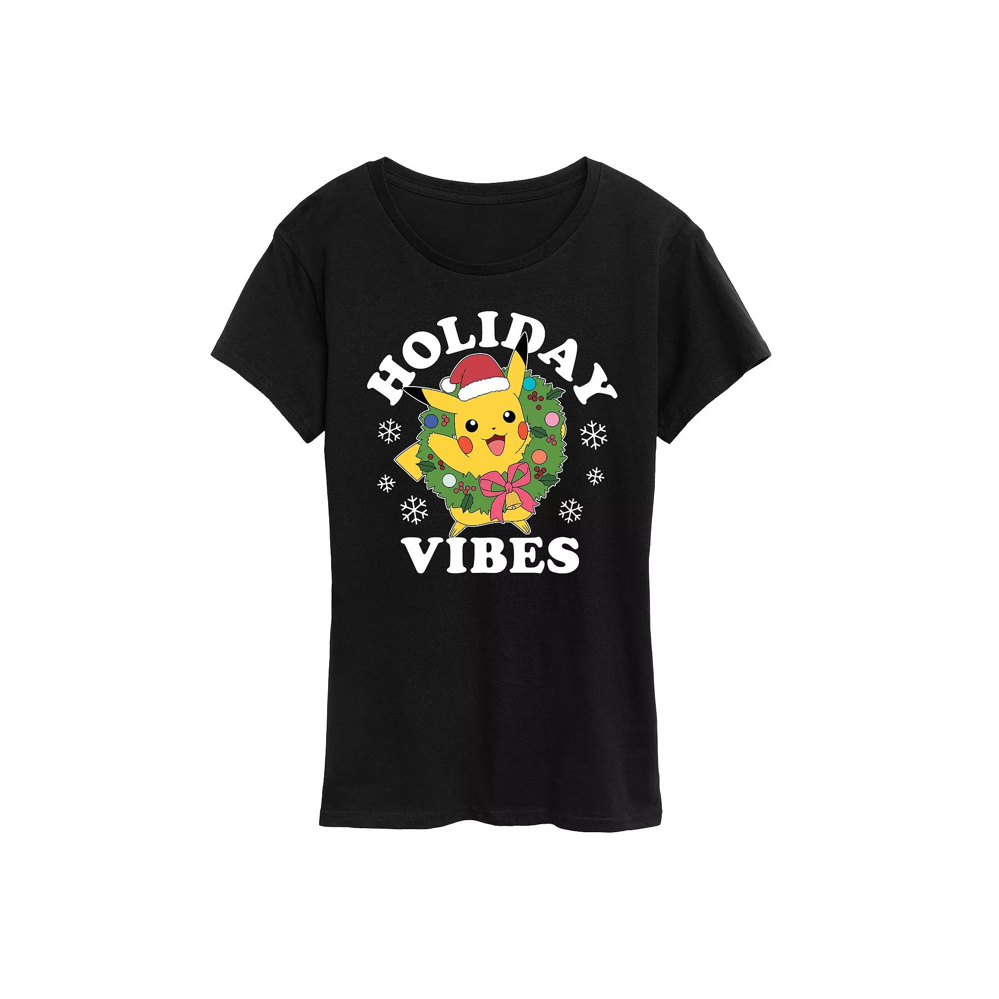 Women's Pokemon Pikachu Holiday Vibes Tee,  Product Image