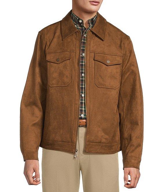 Roundtree & Yorke Faux Suede Trucker Jacket Product Image