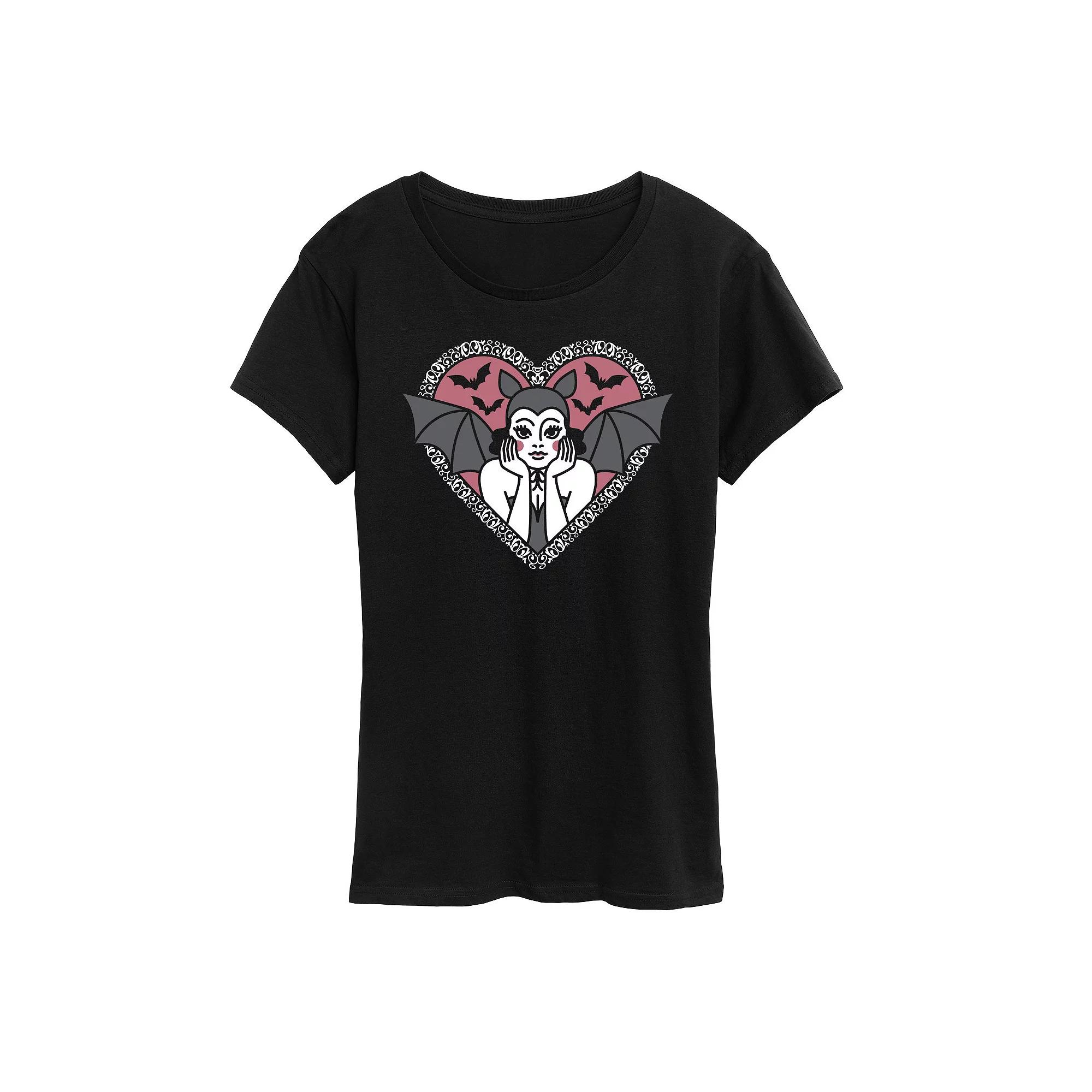 Women's Bat Pinup Graphic Tee,  Product Image
