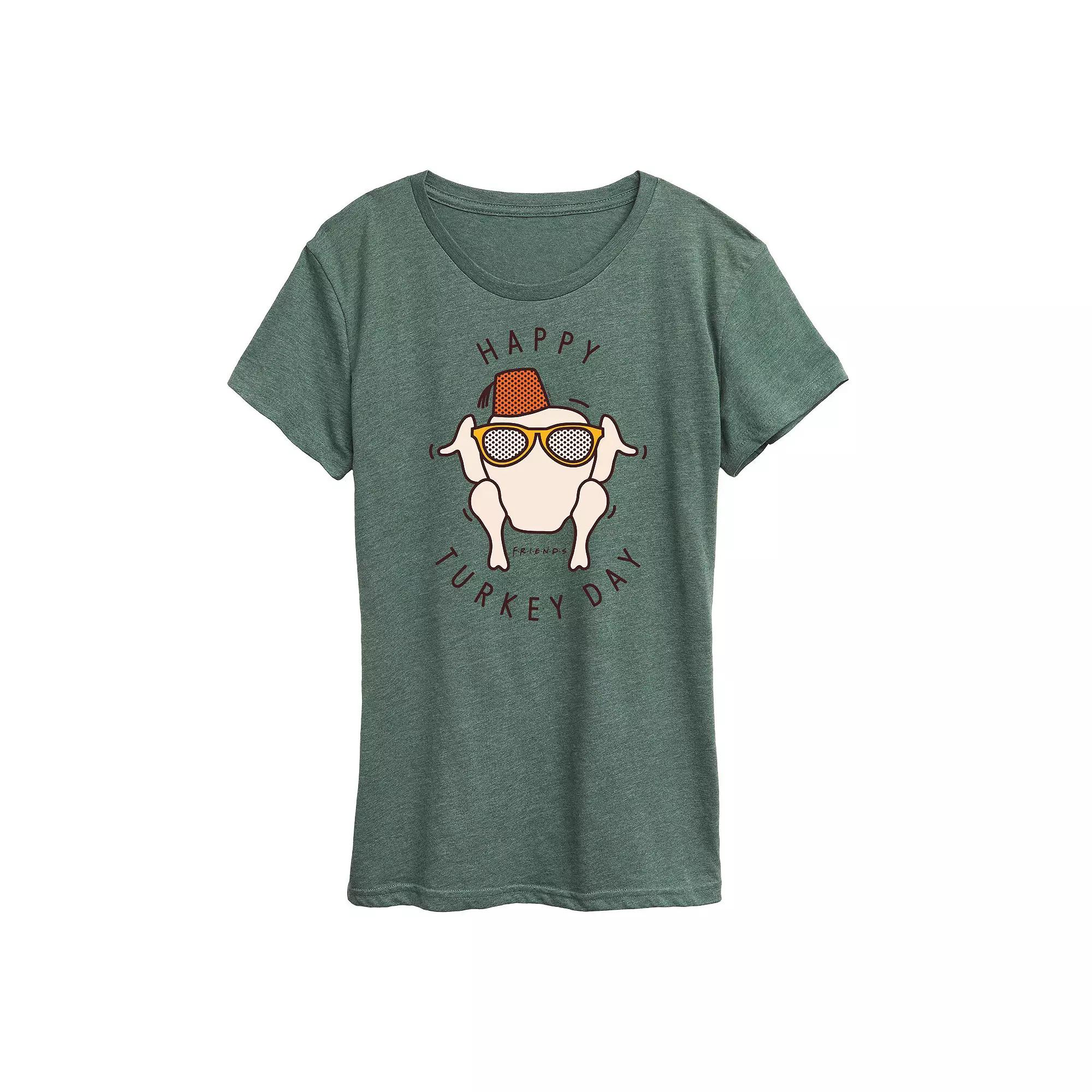 Women's Friends Happy Turkey Day Graphic Tee, Girl's,  Product Image