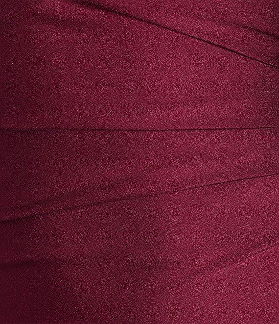 Honey and Rosie V-Neck Long Asymmetrical Hem Faux Wrap Dress Product Image