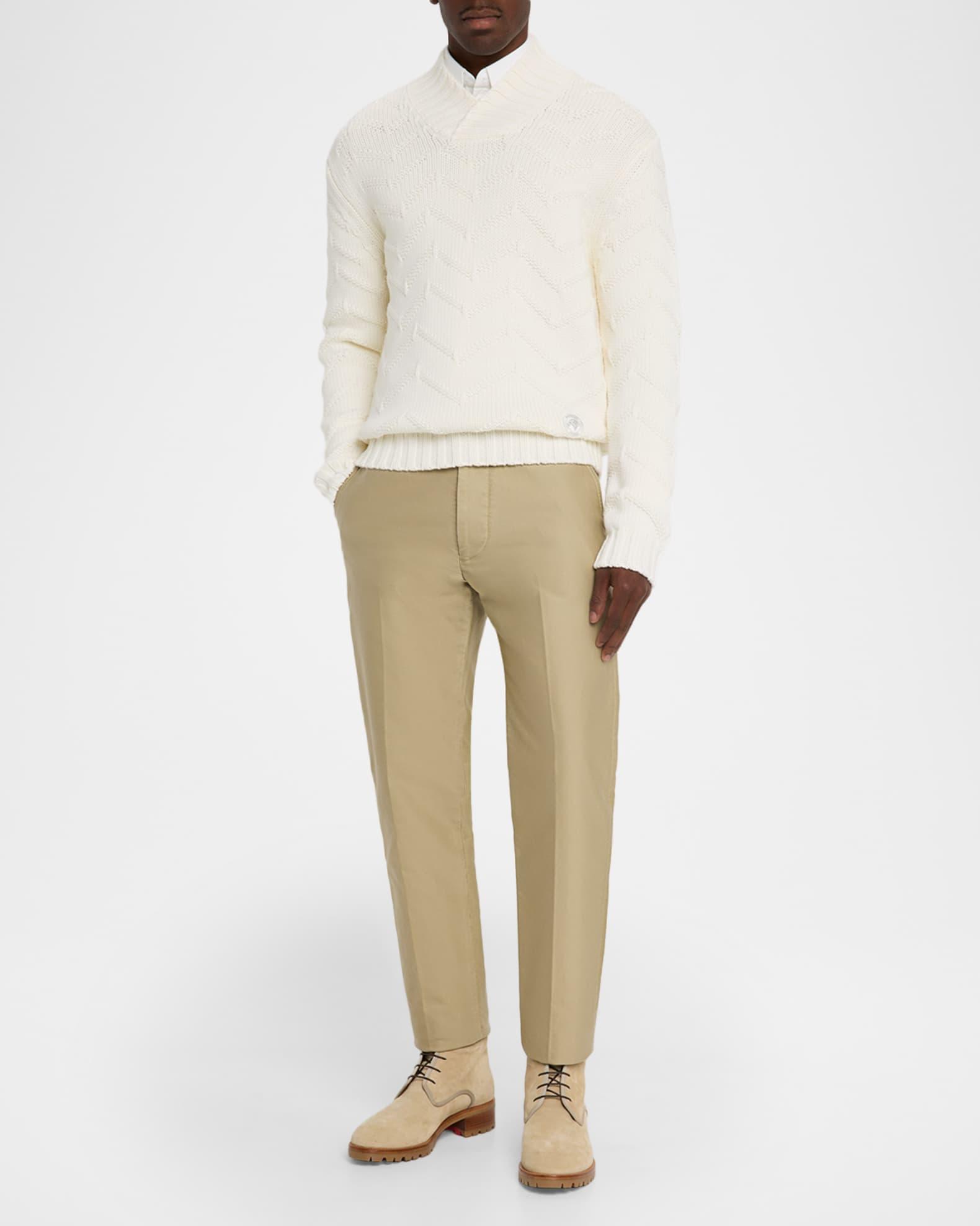 Men's Wool Chevron Shawl Knit Sweater Product Image