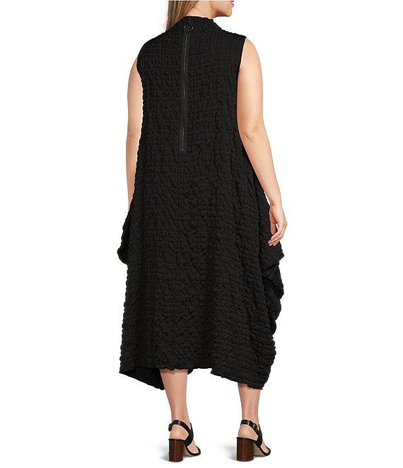 IC Collection Plus Size High Mock Neck Sleeveless Waistless Dress Product Image