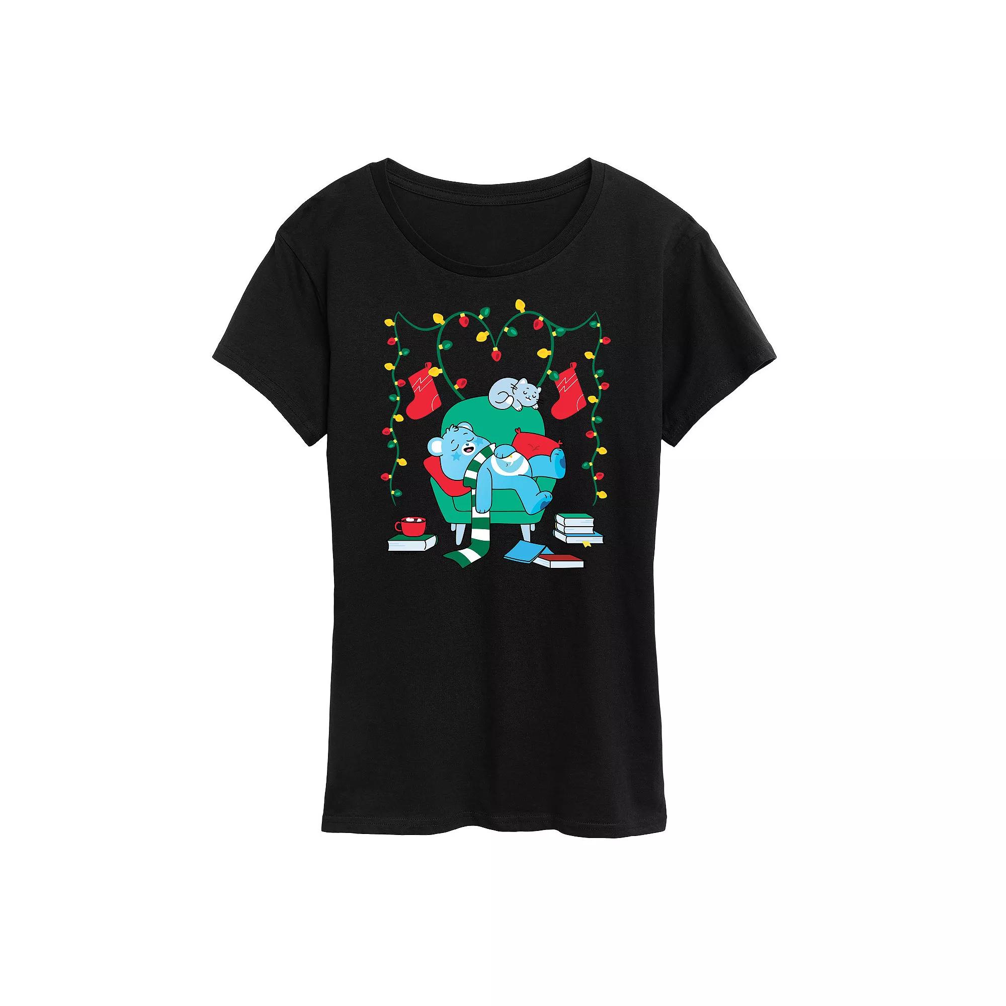 Women's Care Bears Cozy Christmas Graphic Tee, Girl's,  Product Image