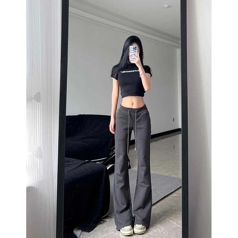 Drawstring Waist Bootcut Sweatpants Product Image