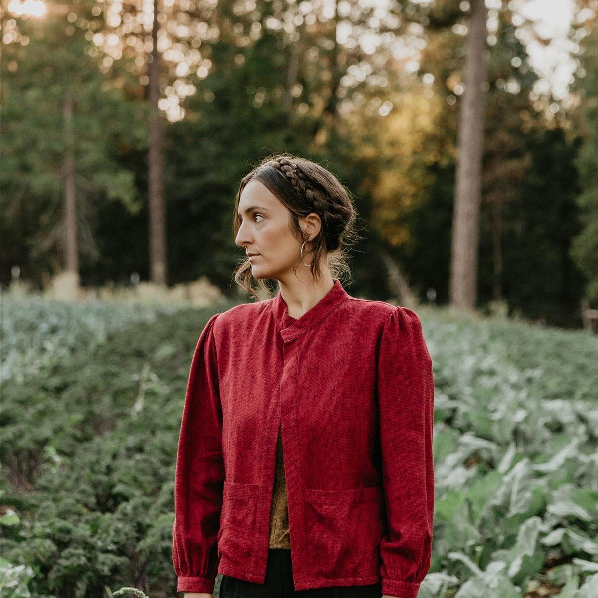 Jane Jacket in Ruby Checker Product Image