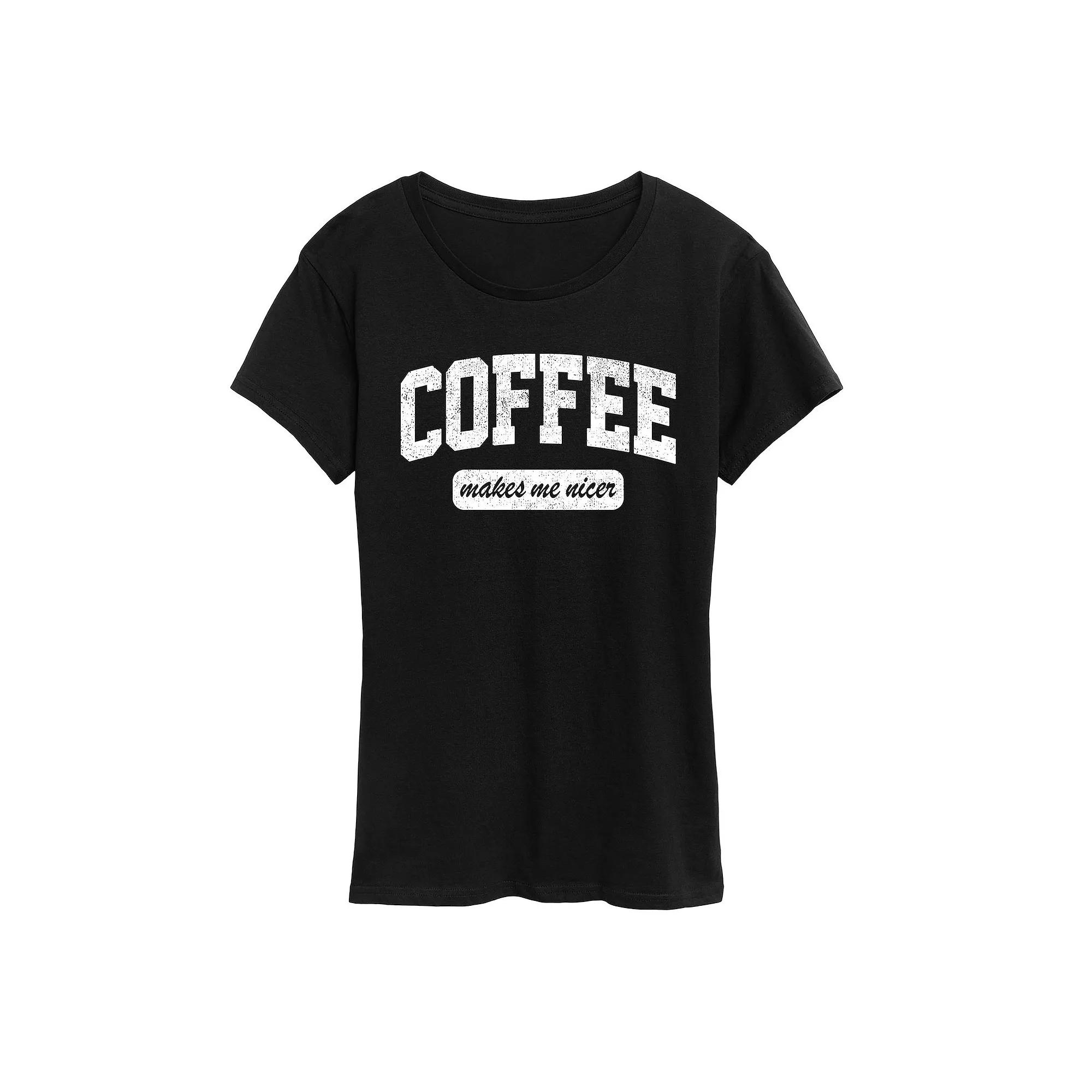 Women's Coffee Makes Me Nicer Graphic Tee, Girl's,  Product Image