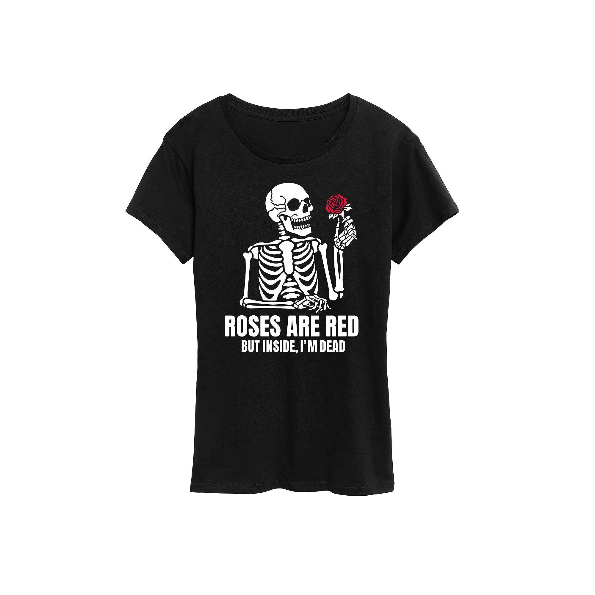 Women's Roses Red Inside Dead Graphic Tee,  Product Image