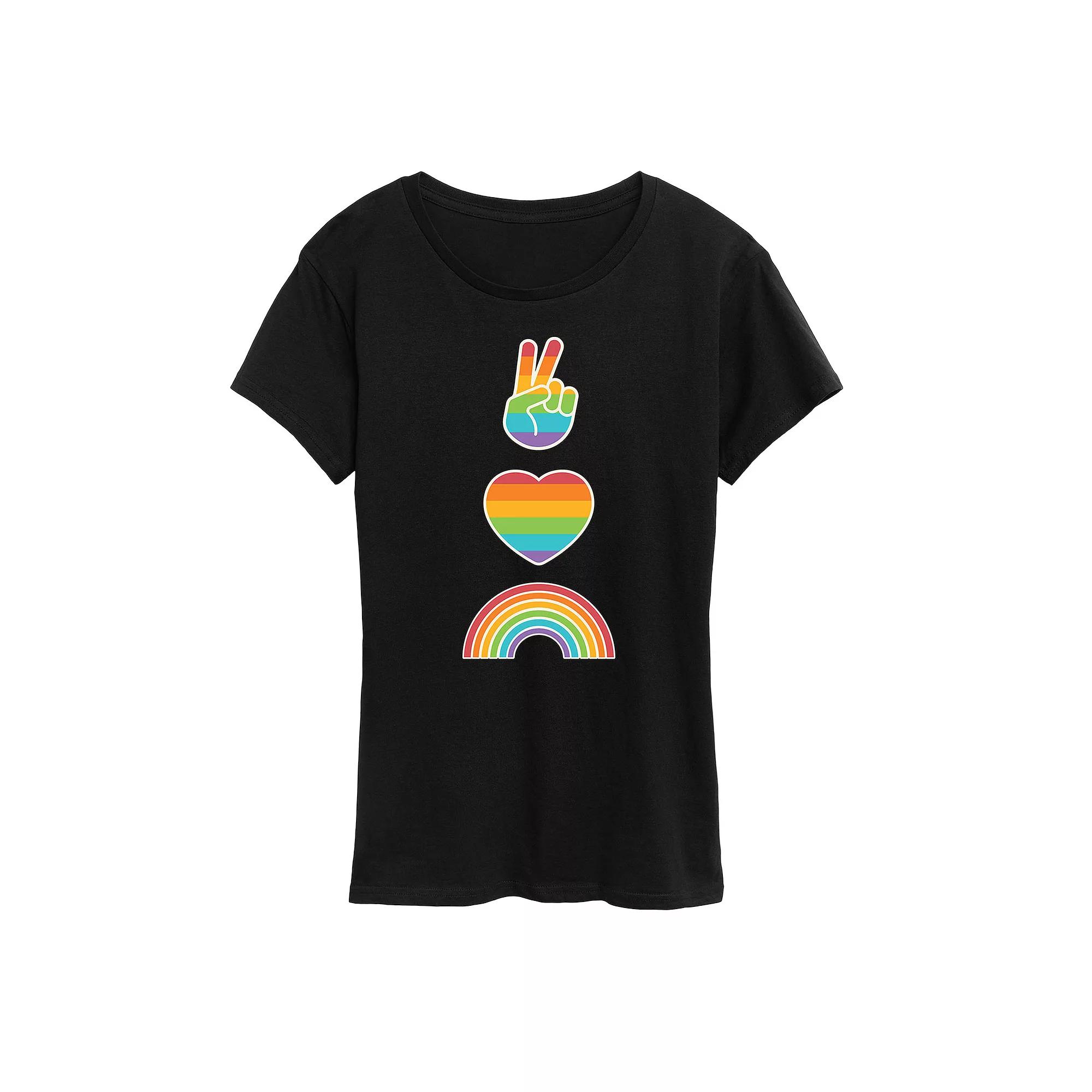 Women's Peace Love Pride Graphic Tee,  Product Image