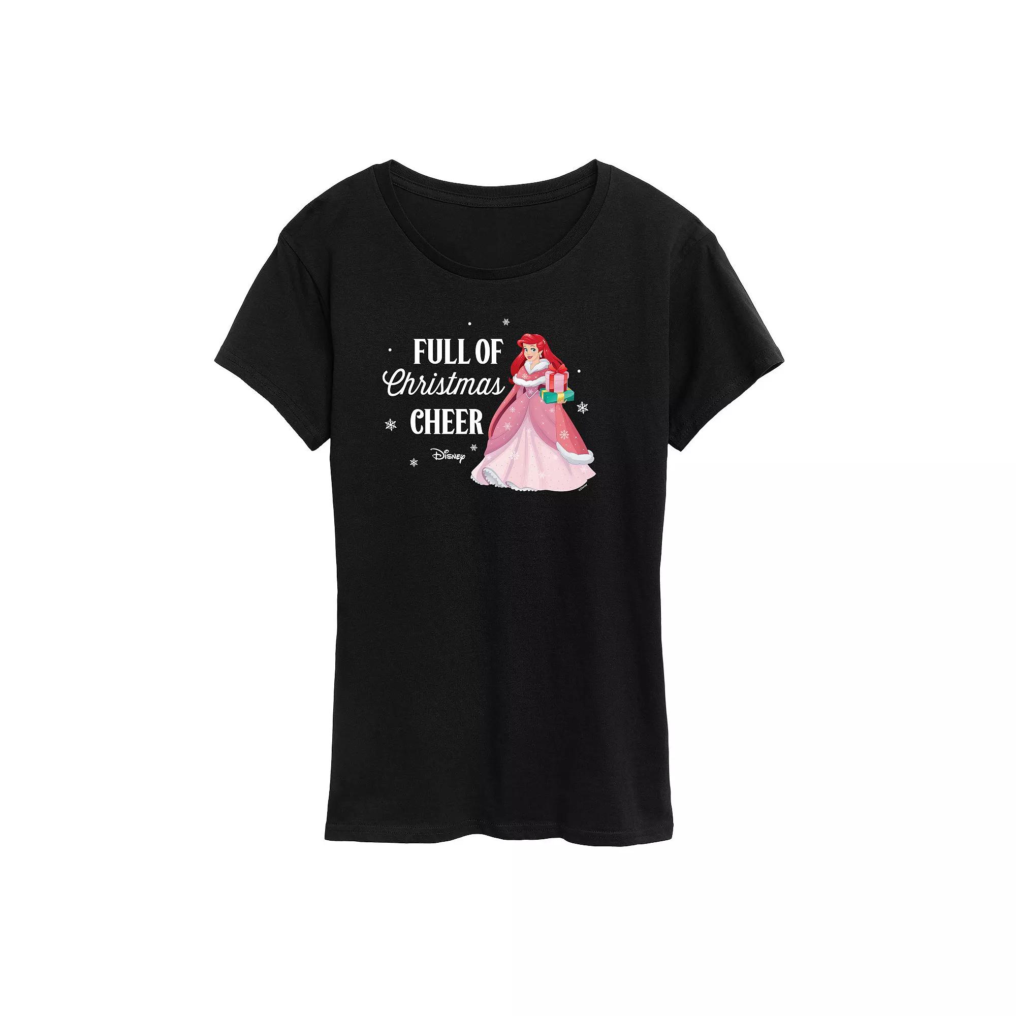 Disney Princess Ariel Women's "Full Of Christmas Cheer" Graphic Tee, Girl's,  Product Image