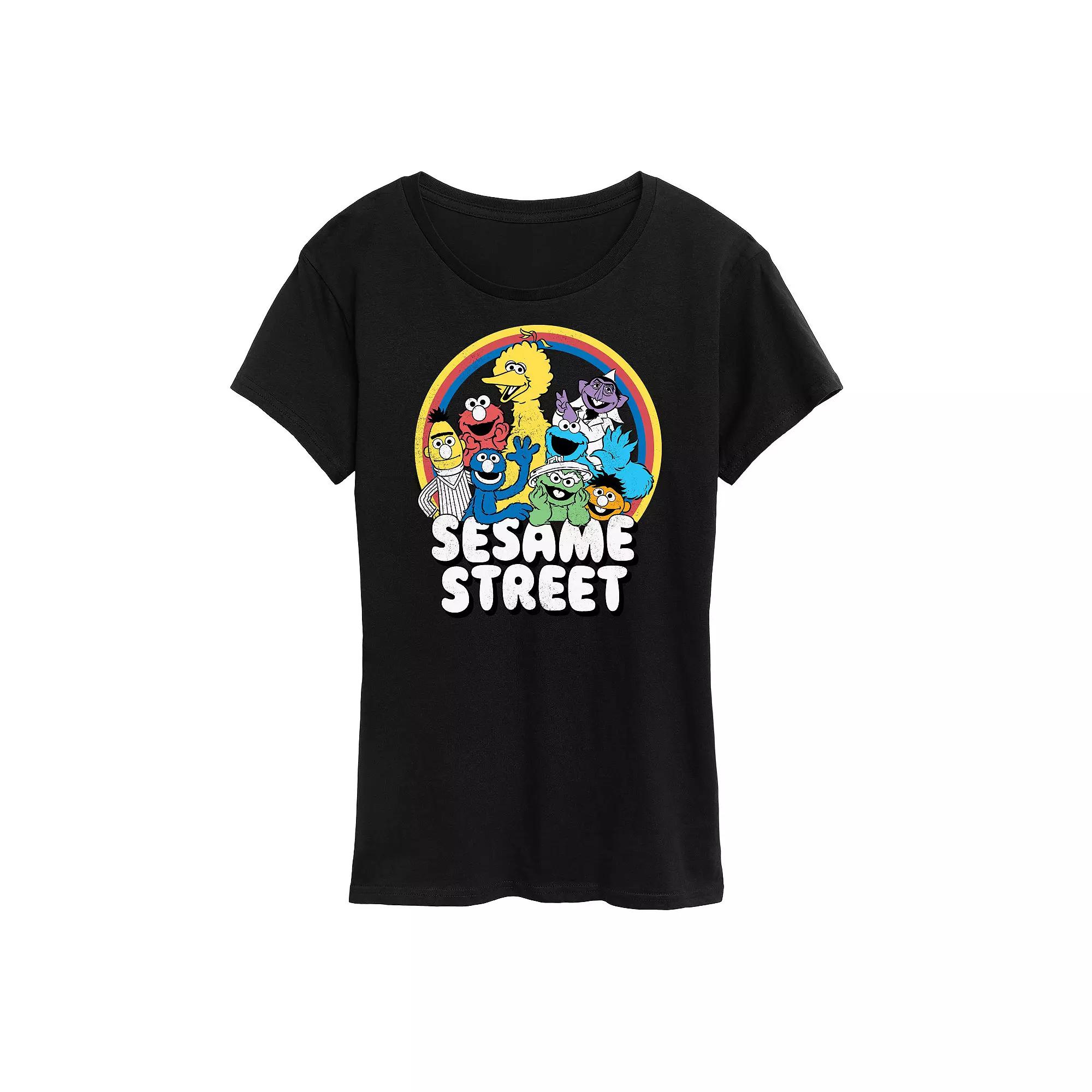 Women's Sesame Street Group Rainbow Graphic Tee, Girl's,  Product Image