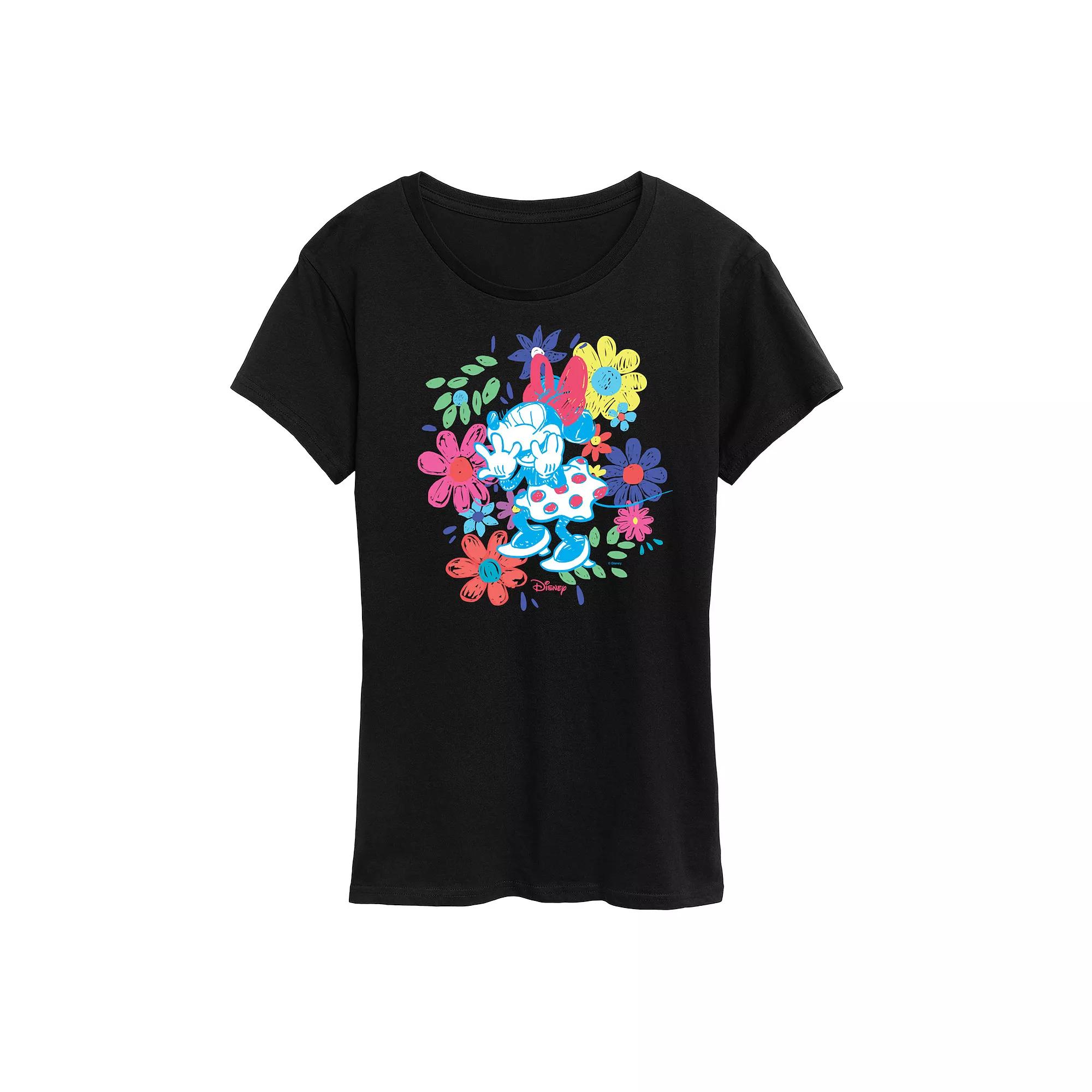 Disney's Minnie Mouse Flowers Graphic Tee, Women's,  Product Image