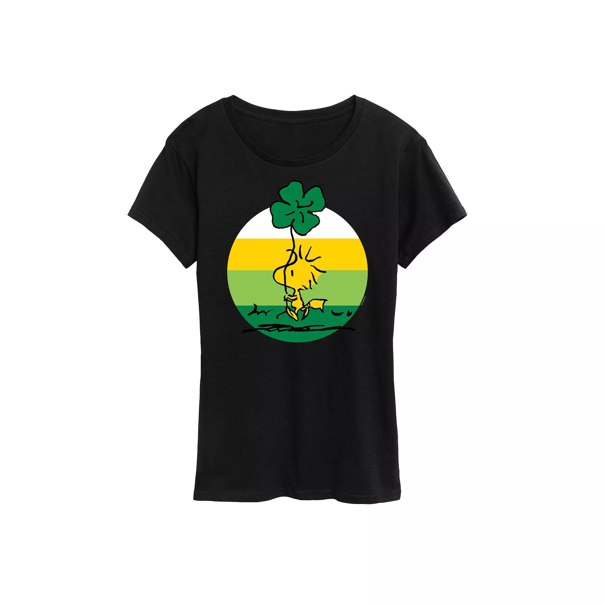 Women's Peanuts Woodstock Shamrock Graphic Tee,  Product Image