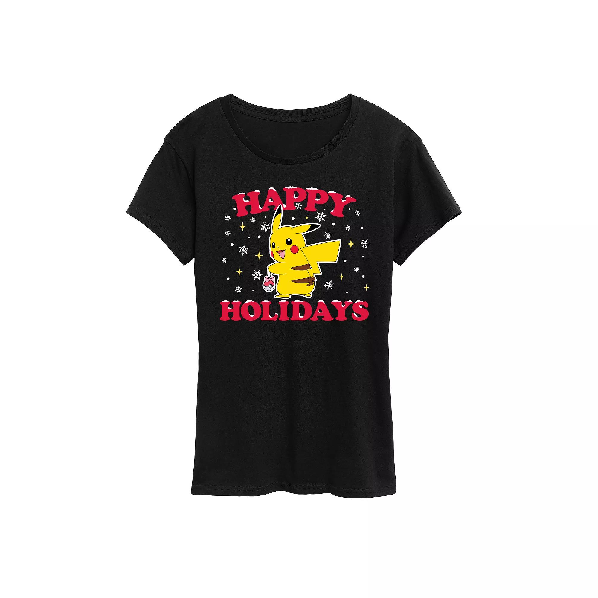 Women's Pokemon Happy Holidays Tee, Girl's,  Product Image