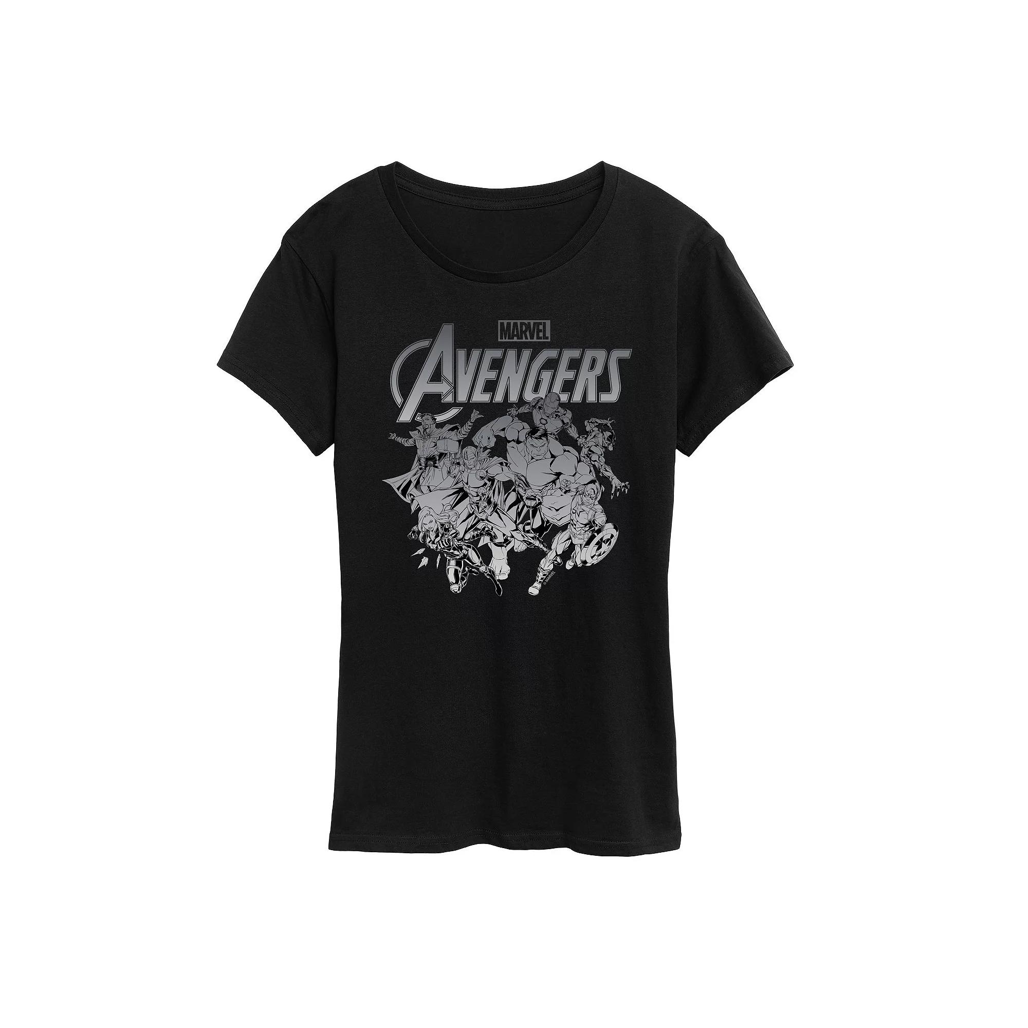 Women's Marvel Avengers Monochrome Group Graphic Tee,  Product Image
