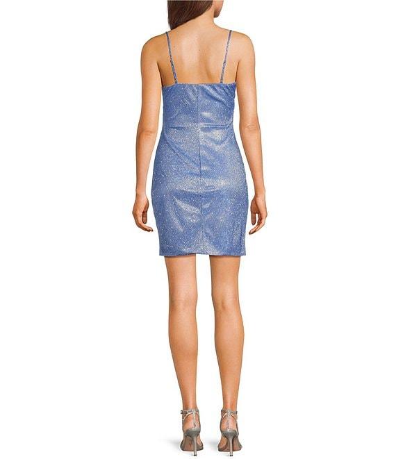 I.N. San Francisco V-Neck Faux Wrap Pleated Dress Product Image