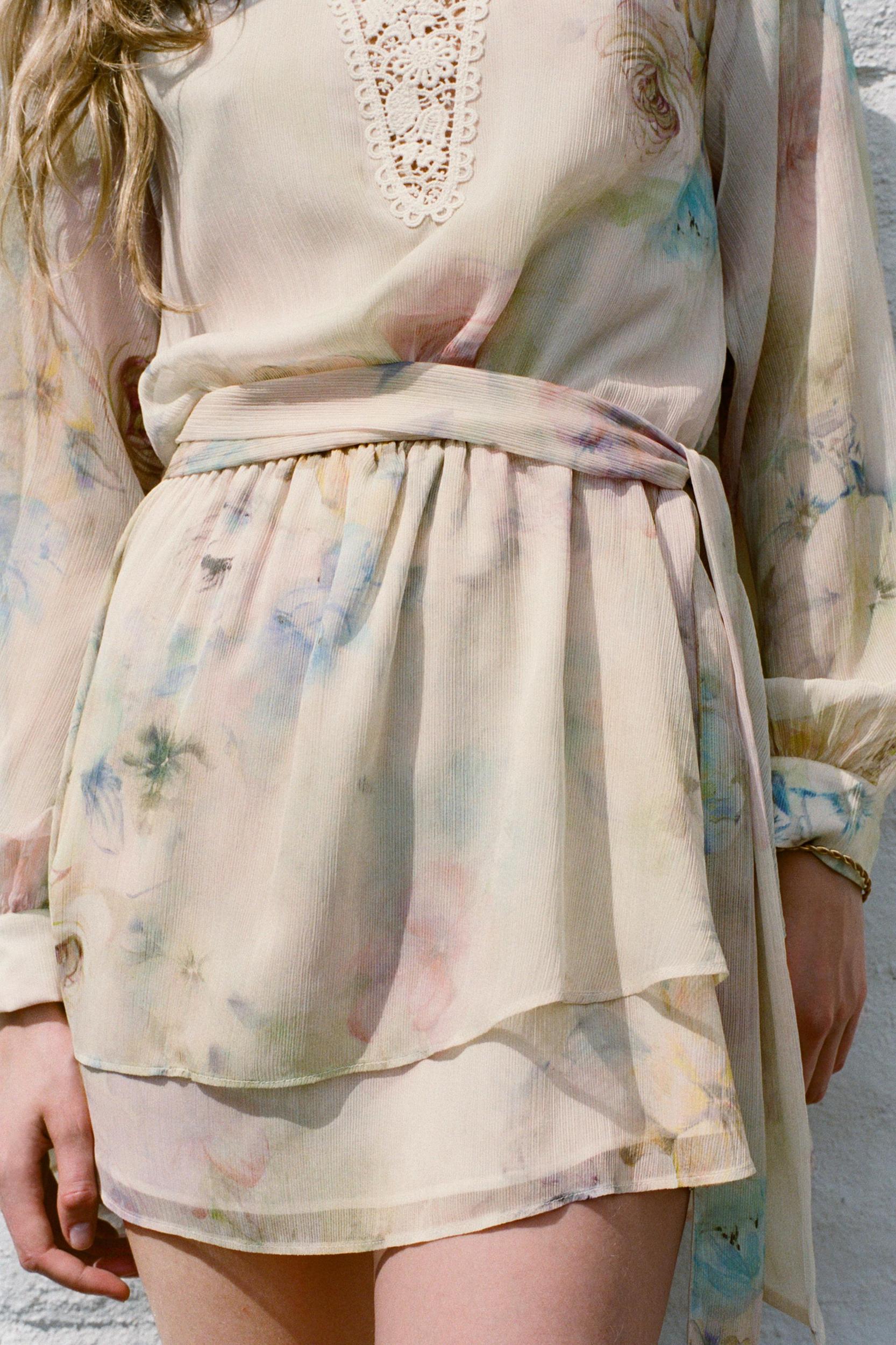 PRINTED CROCHET DRESS Product Image