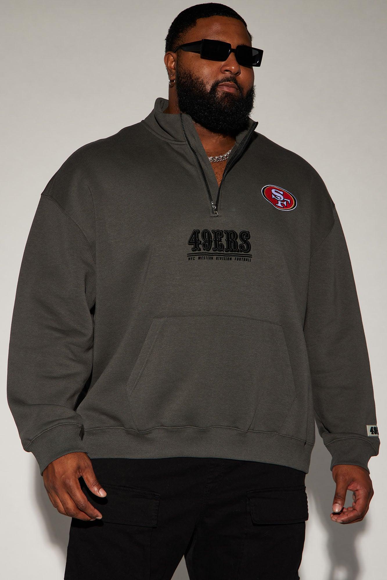 49ers Essential Quarter Zip Sweatershirt - Grey/combo Male Product Image