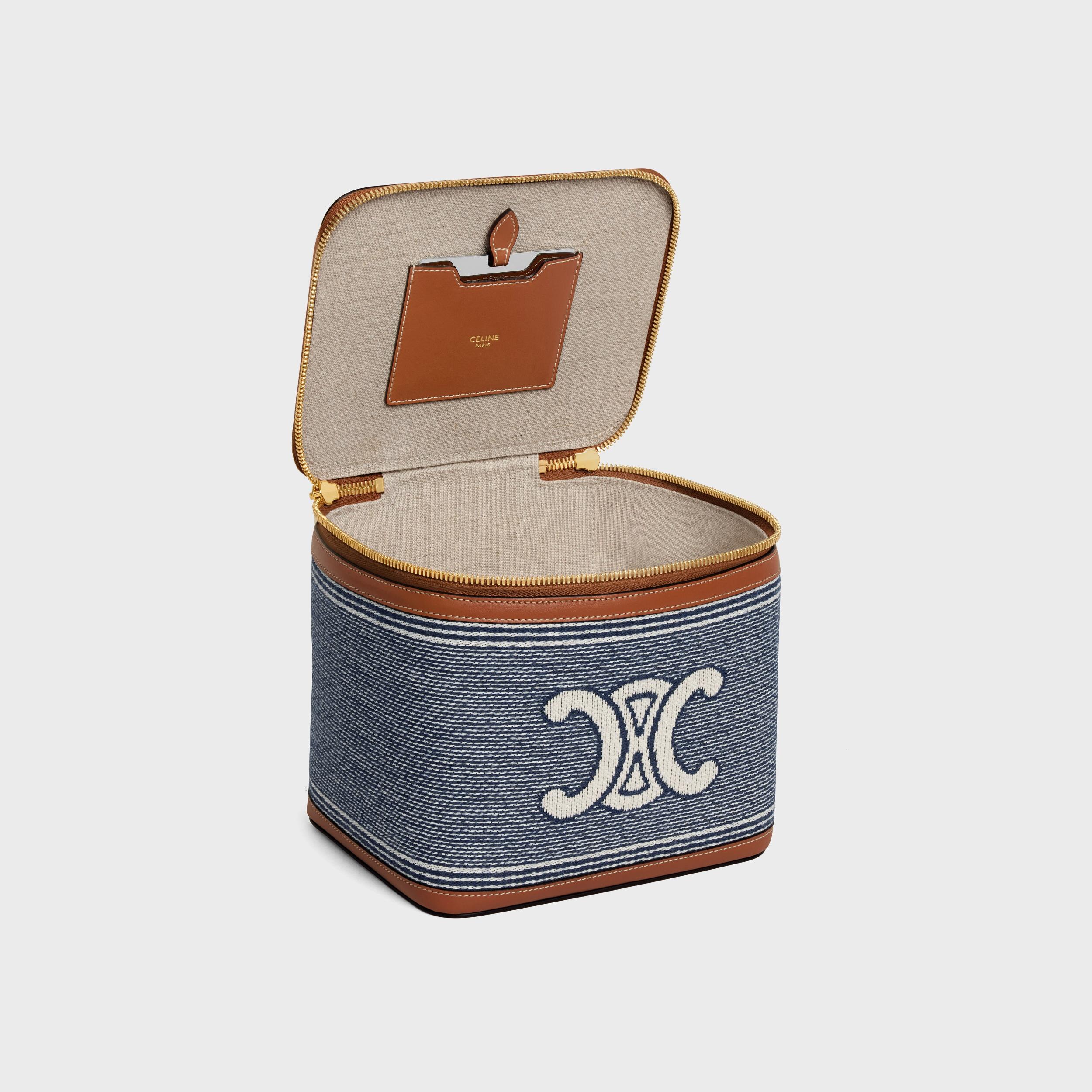 VANITY CASE IN JACQUARD TEXTILE AND CALFSKIN Product Image