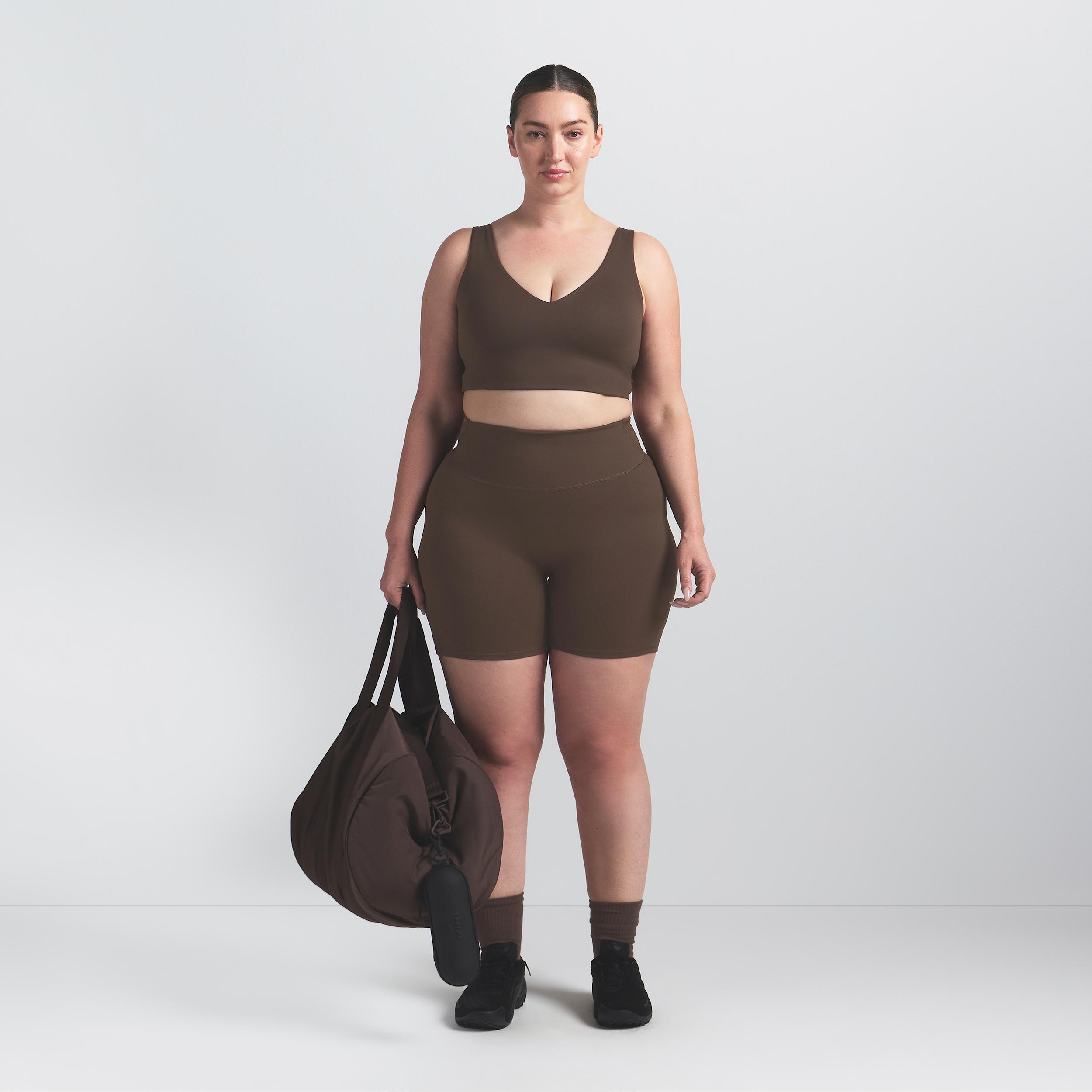 Nike Womens SKIMS Matte V-Neck Long-Line Bra | BALLL8616W-DSP Product Image