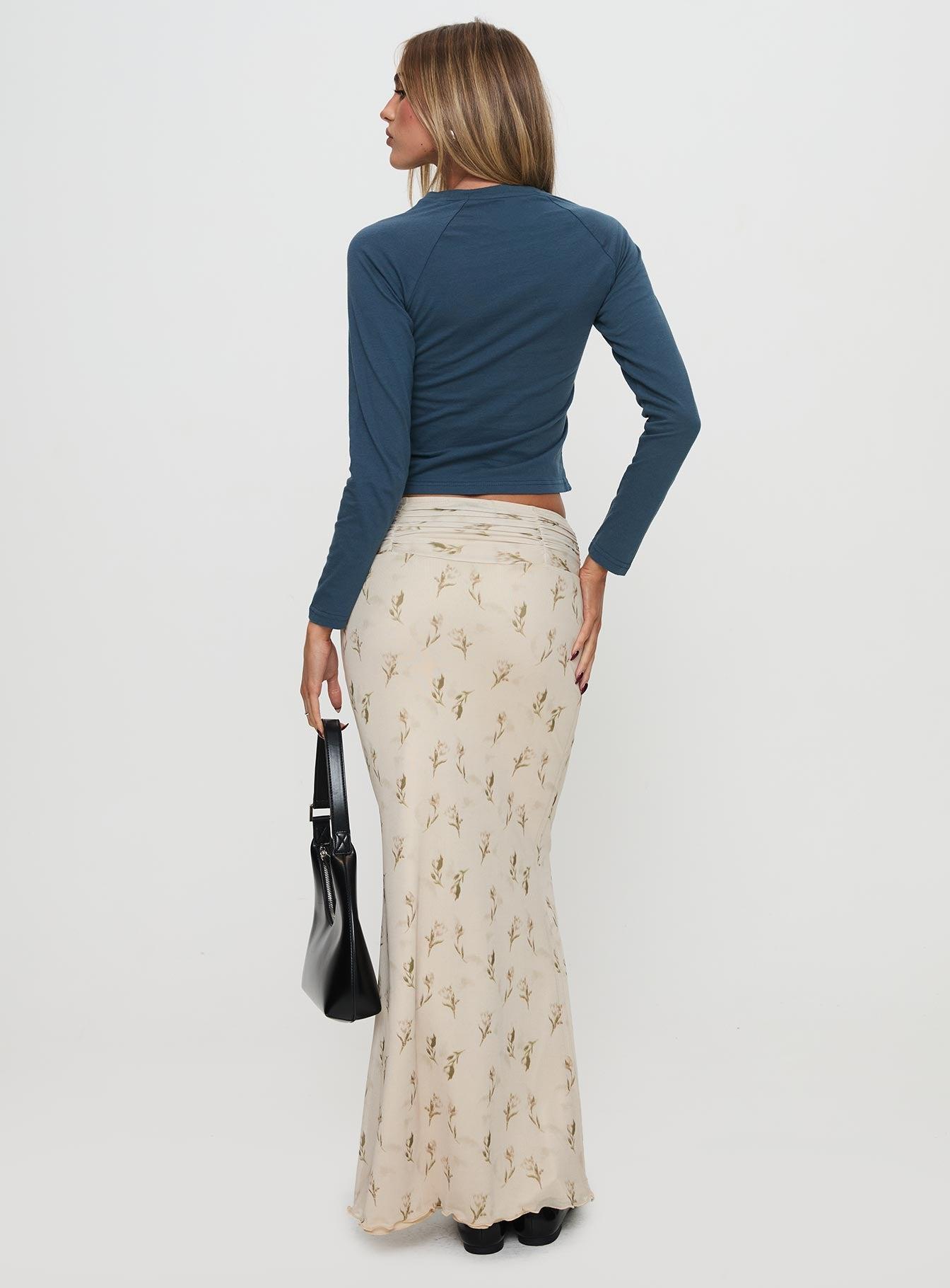 Aliceyn Ruched Maxi Skirt Multi Floral Product Image