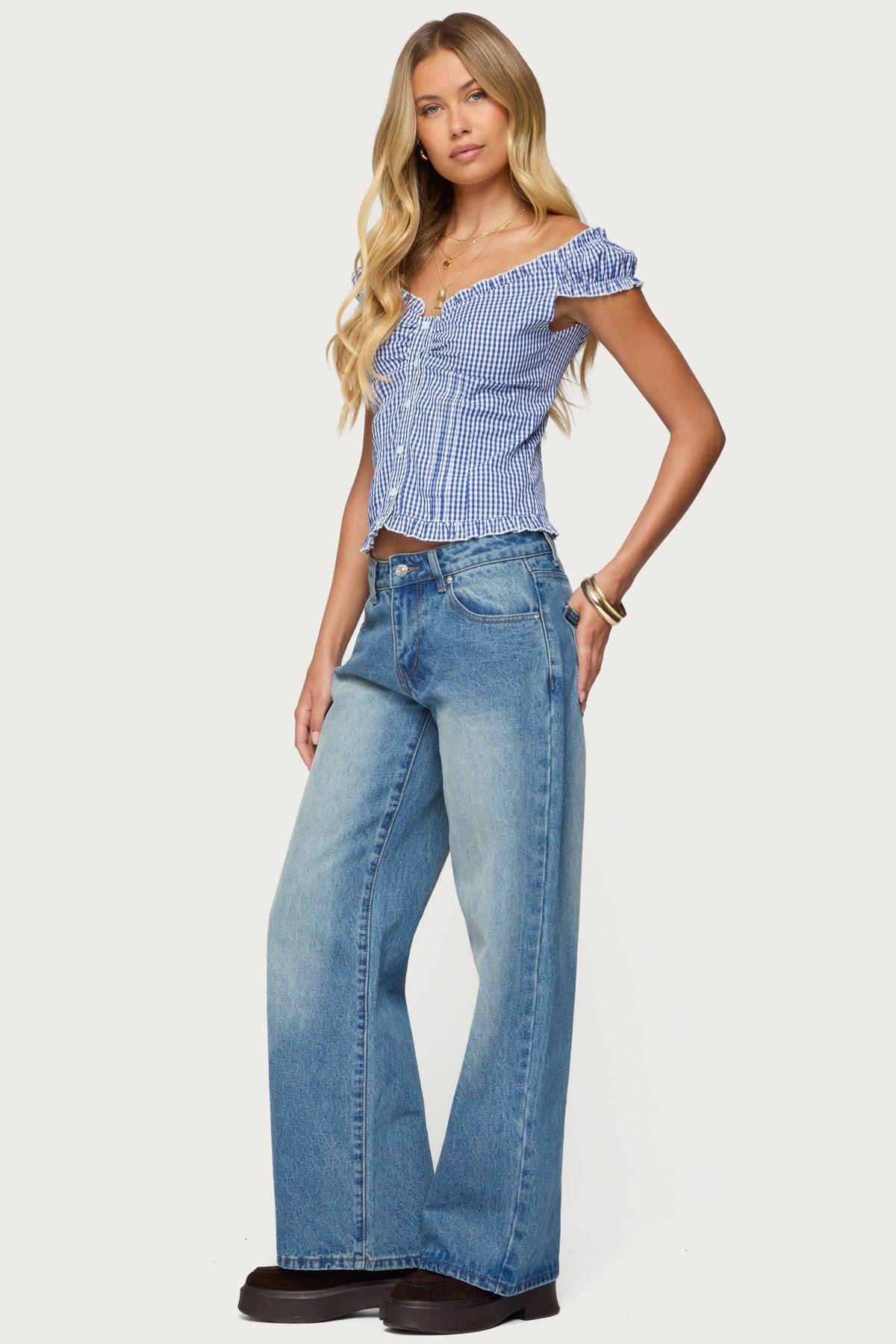 Dorothie Gingham Button Up Top Product Image