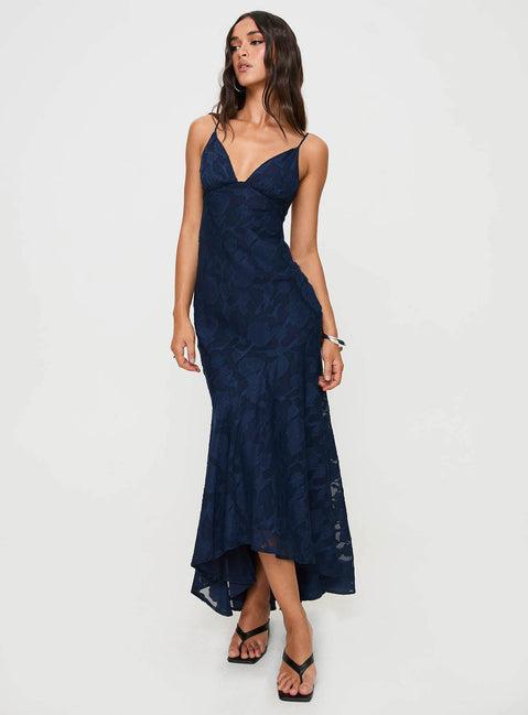 Cyrene Maxi Dress Navy Product Image