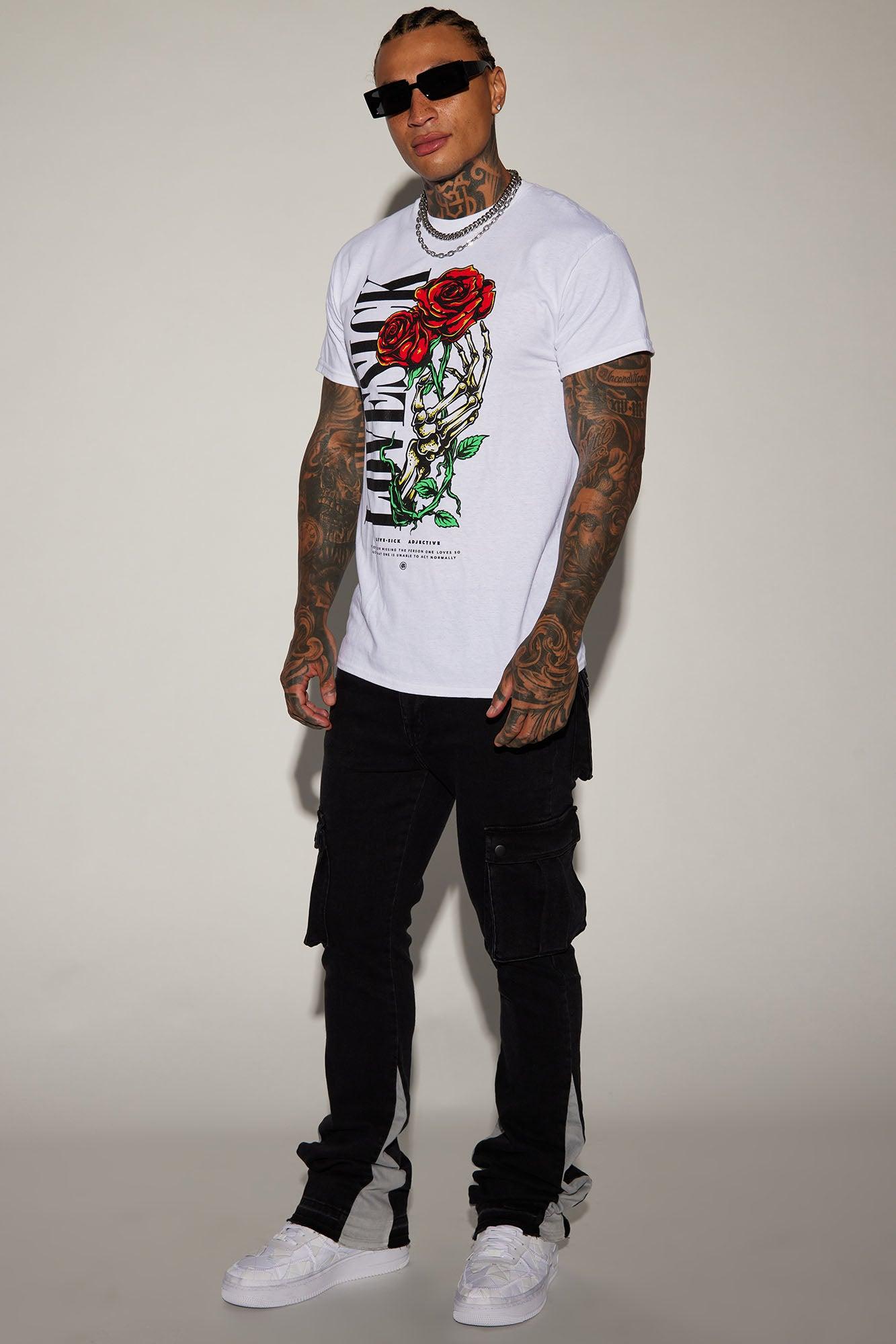 Carried Cargo Stacked Skinny Flared Jeans - Black Product Image