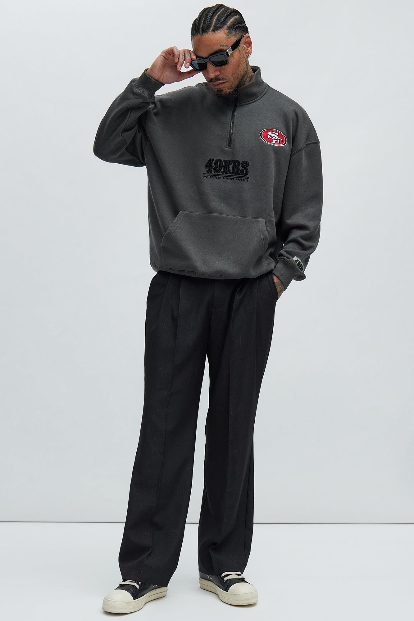 49ers Essential Quarter Zip Sweatershirt - Grey/combo Male Product Image