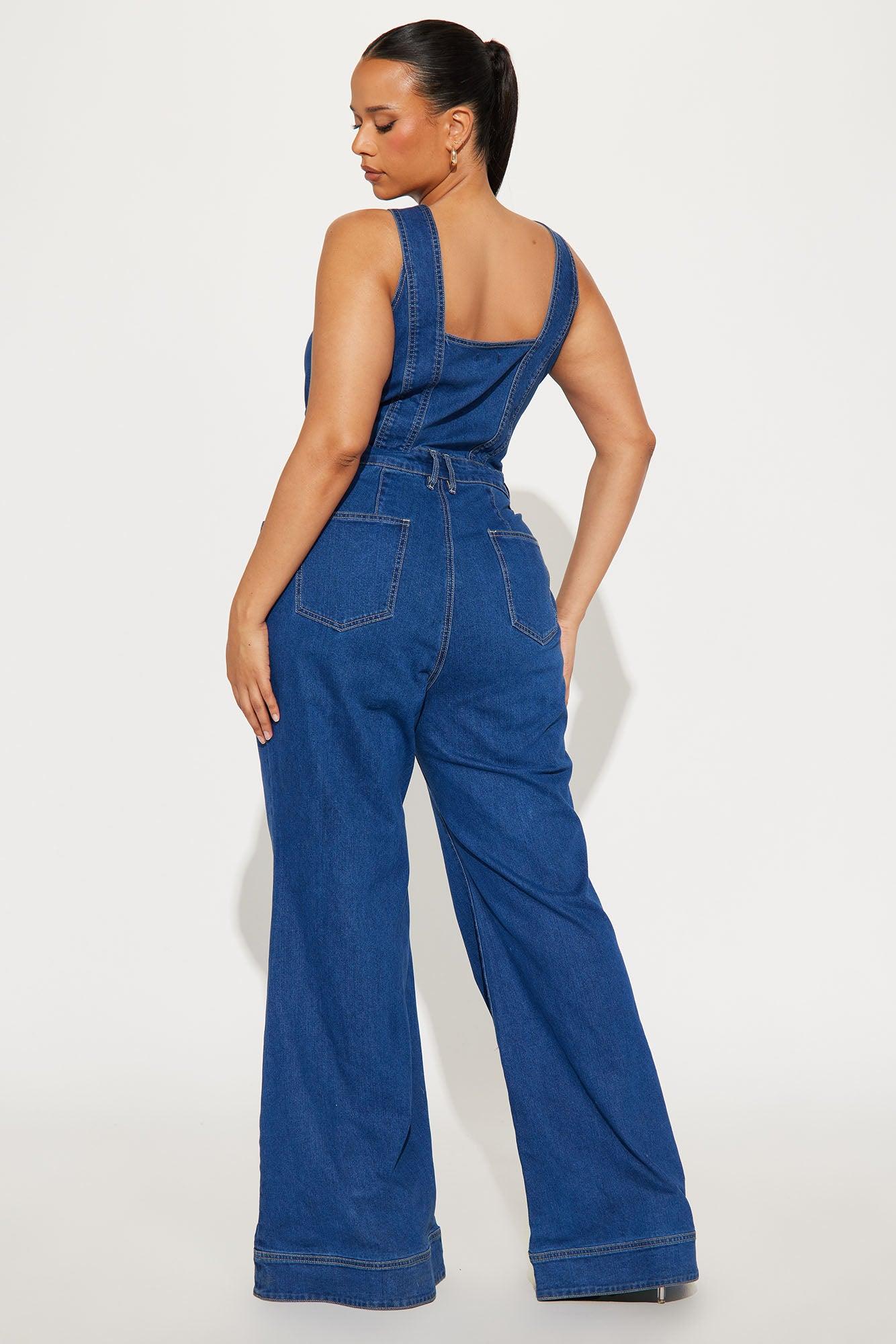 Jane Denim Jumpsuit  - Dark Wash Product Image