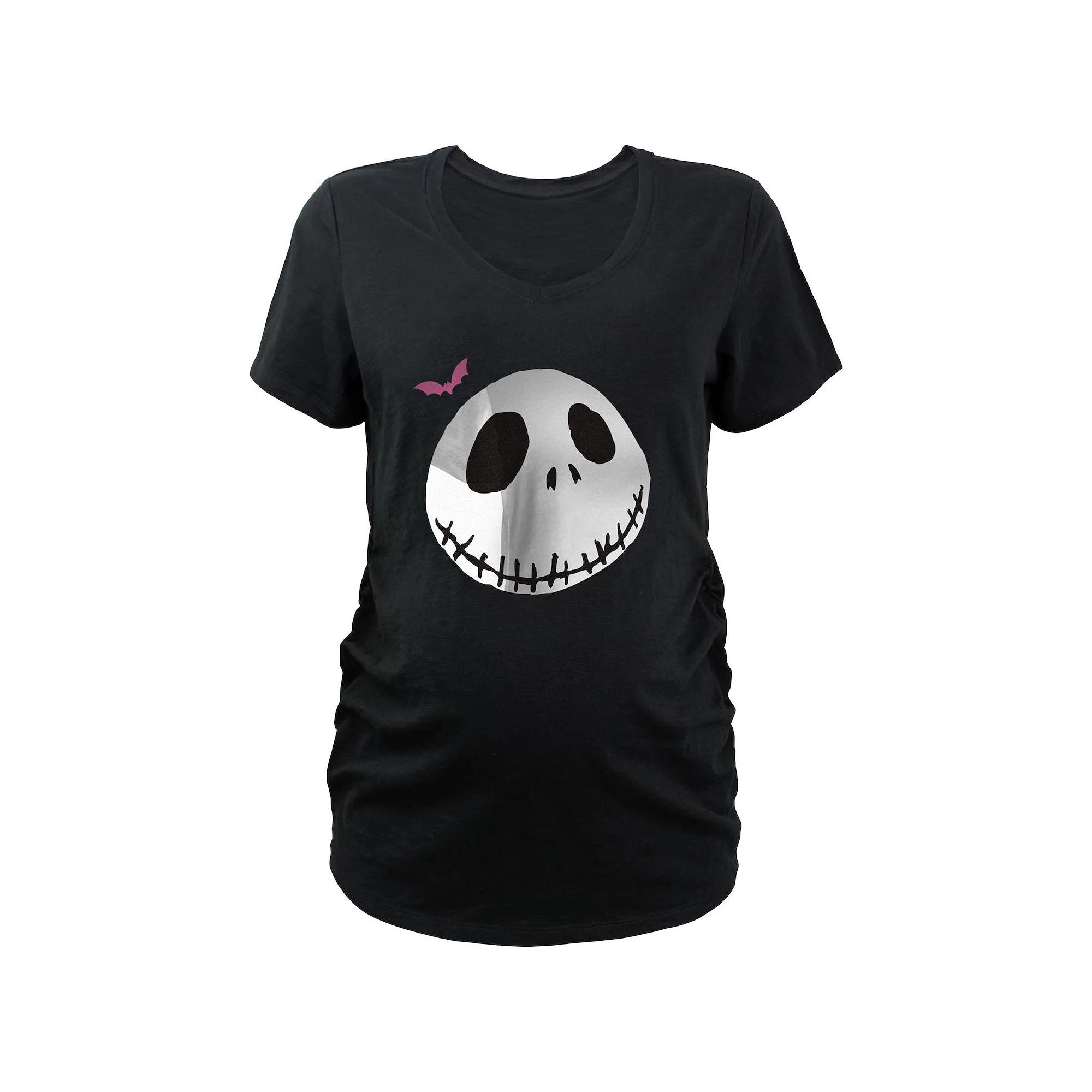 Disney's The Nightmare Before Christmas Jack Skellington With Bat Maternity Graphic Tee, Women's, Size: Large-Mat, Black Product Image