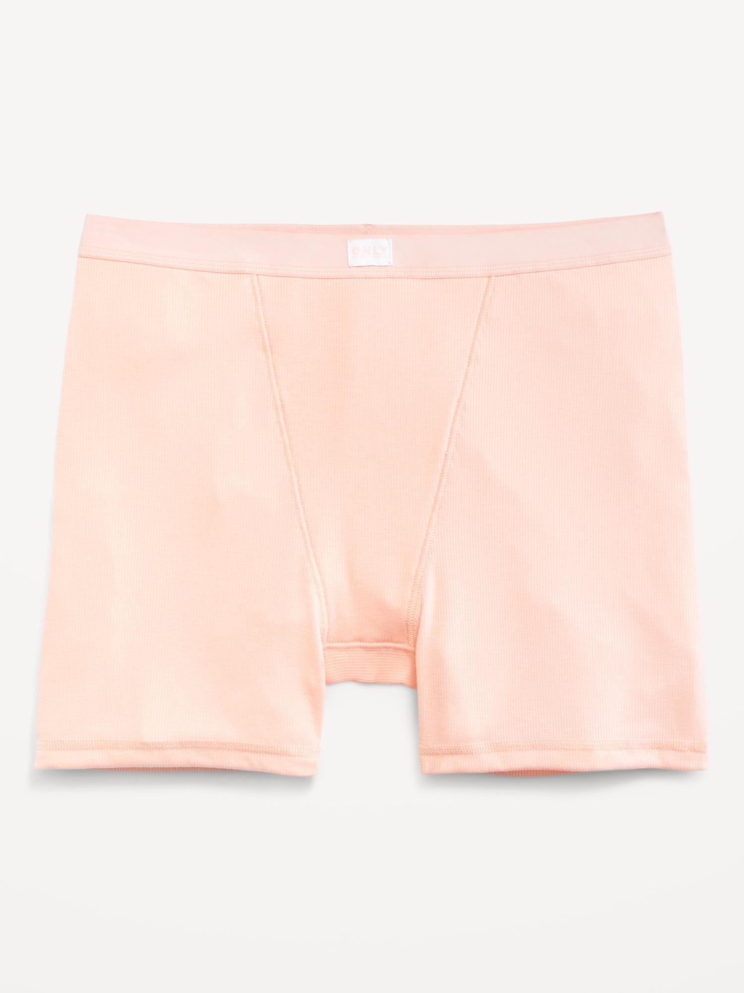 High-Waisted Ribbed Boyshort Briefs -- 3-inch inseam Product Image