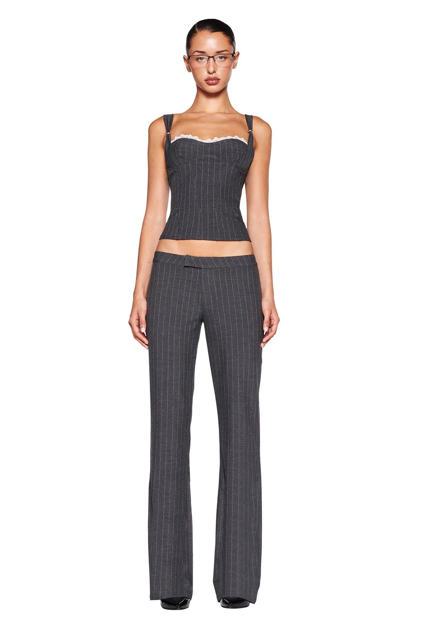MARRION PANT - GREY : PINSTRIPE Product Image