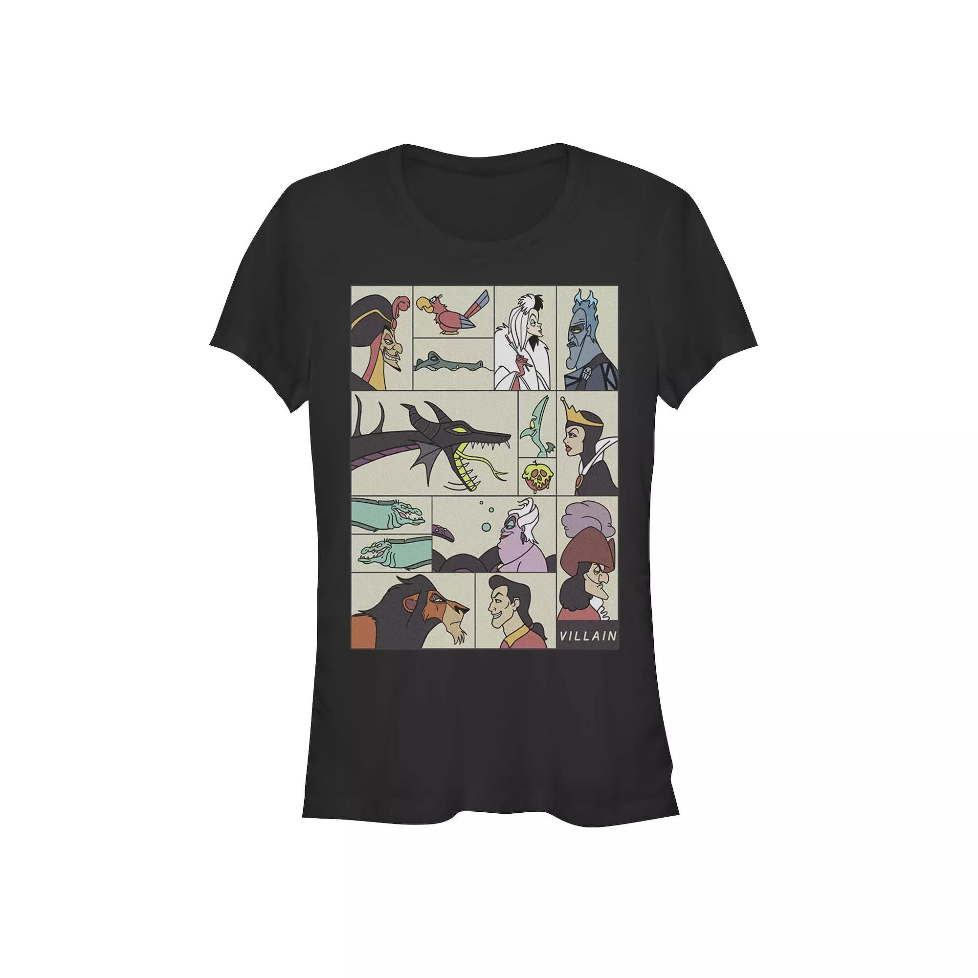 Disney Villains Square Portrait Profiles Juniors' Fitted Graphic Tee, Girl's,  Product Image