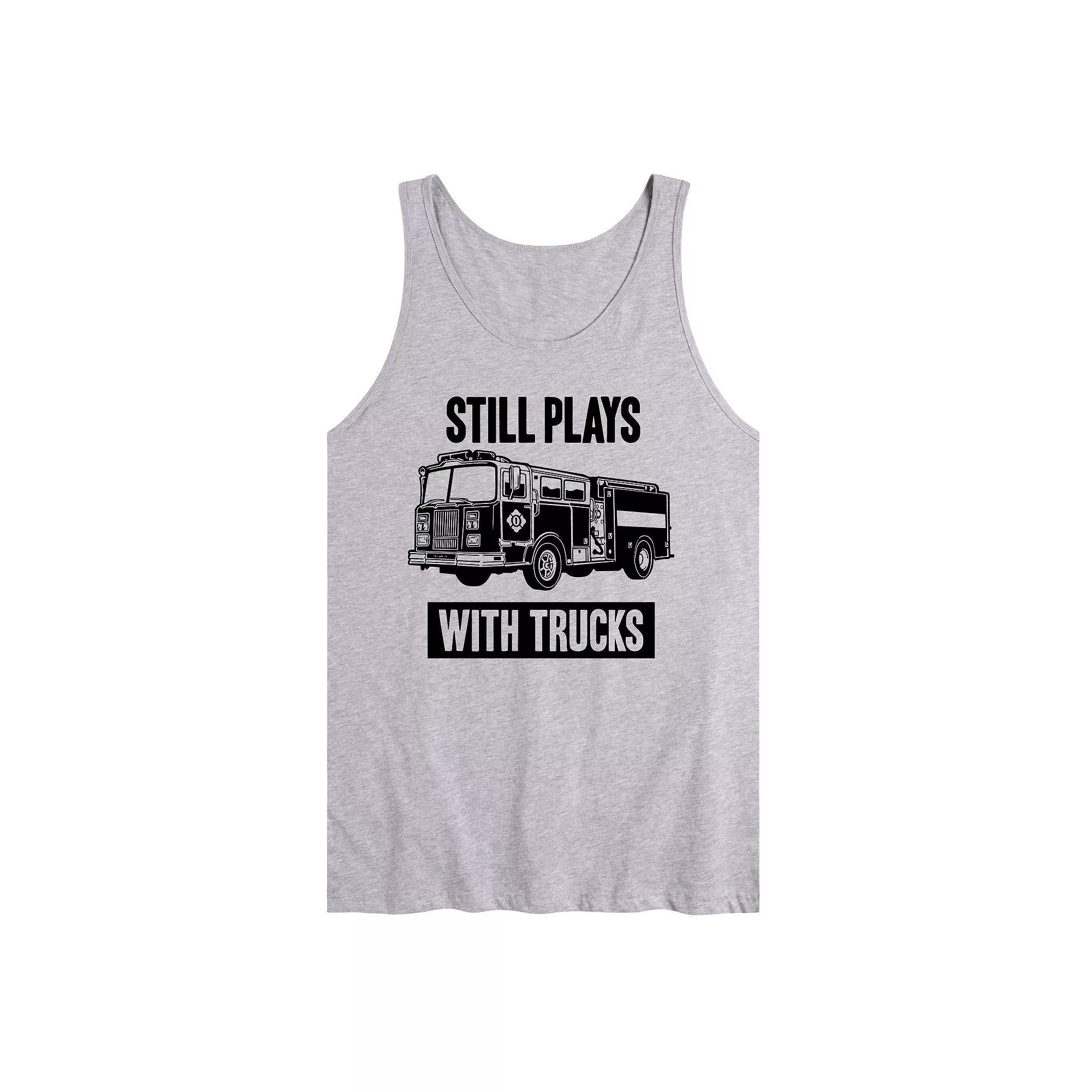 Men's Still Plays With Trucks Fire Tank Top,  Product Image
