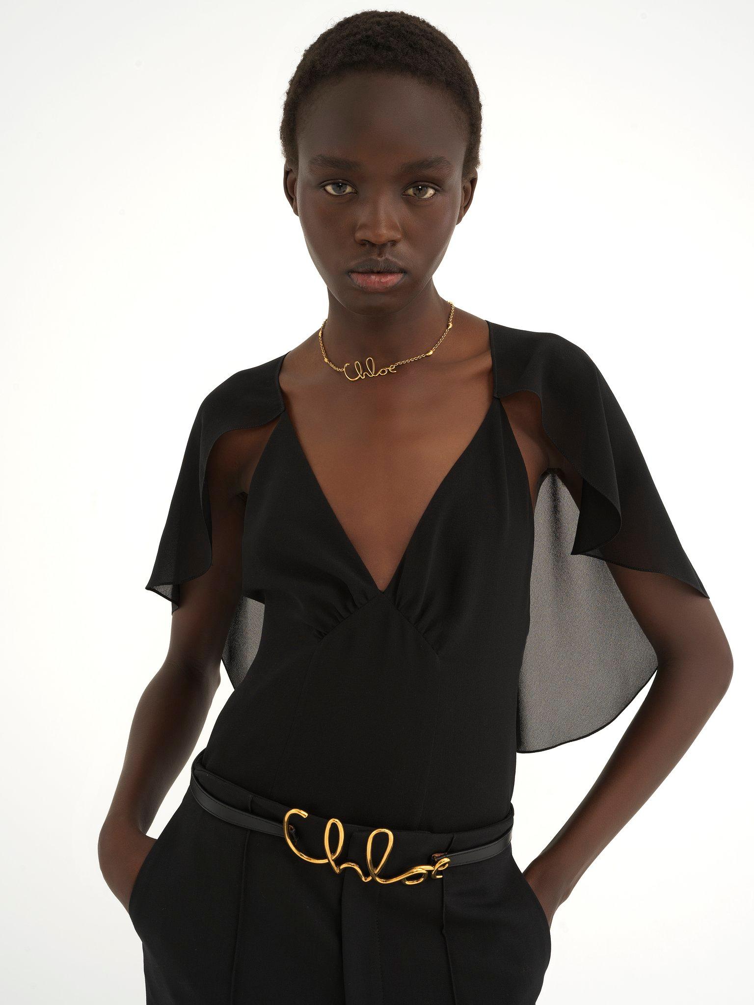 Cape top in silk georgette Product Image