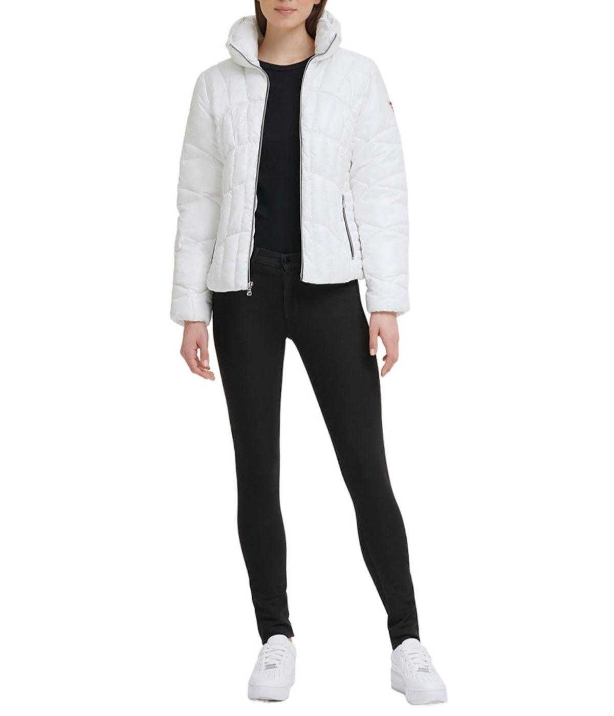Quilted Puffer Jacket Cream Product Image