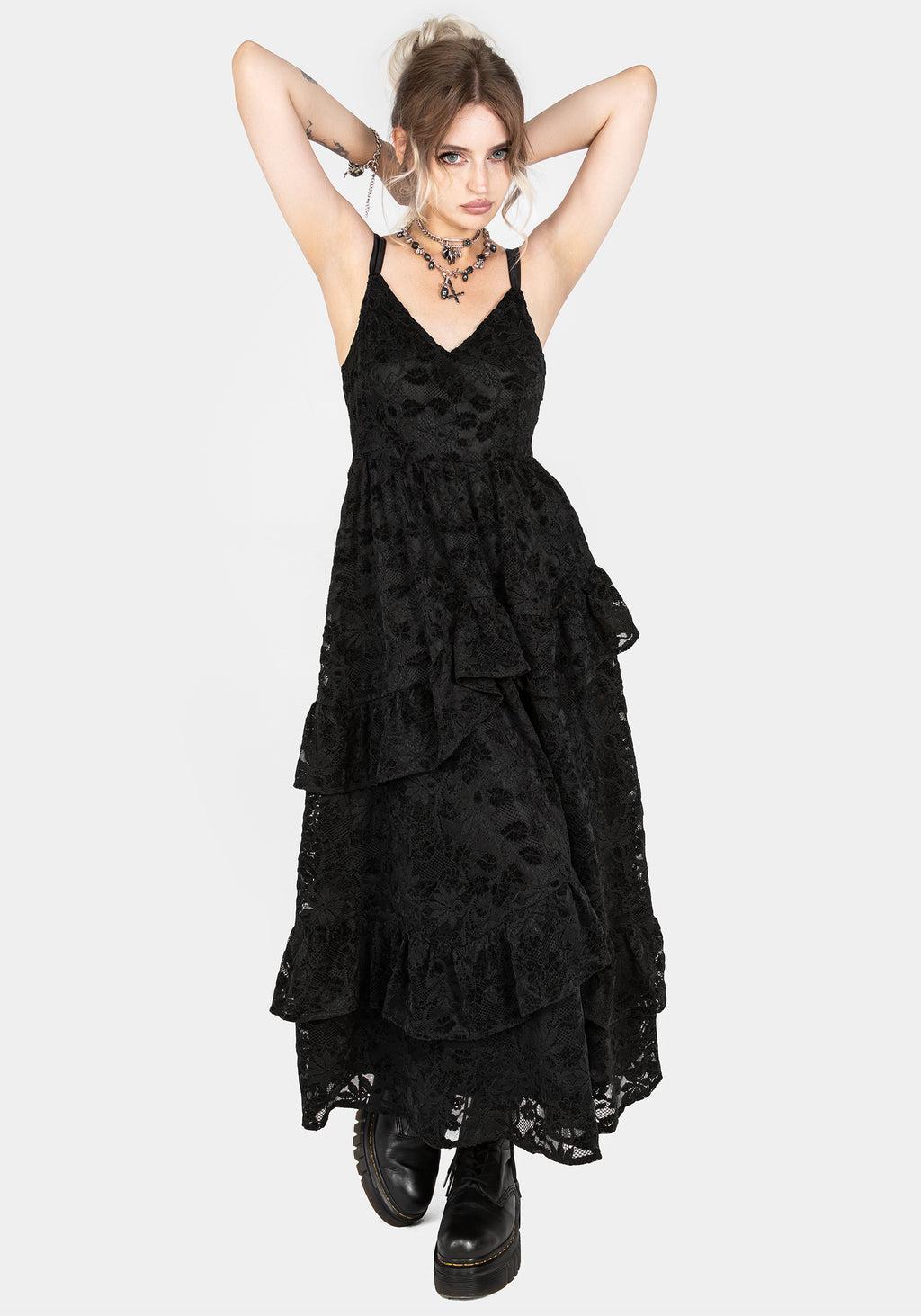 Dauphine Tiered Lace Midaxi Dress Product Image